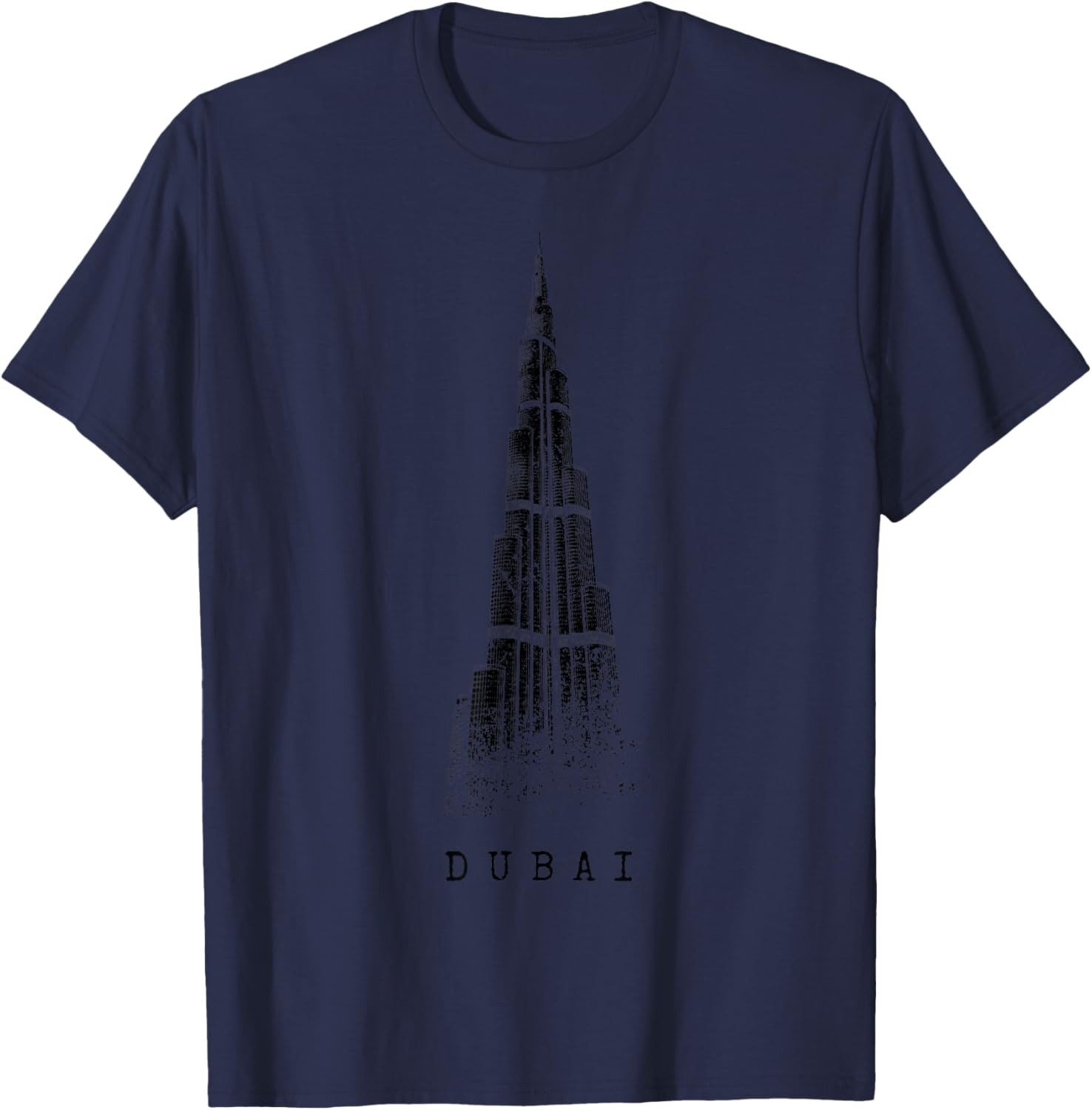 Dubai Burj Khalifa Vintage Skyline I Love Emirate Of Dubai T-Shirt - T-Shirt | Navy