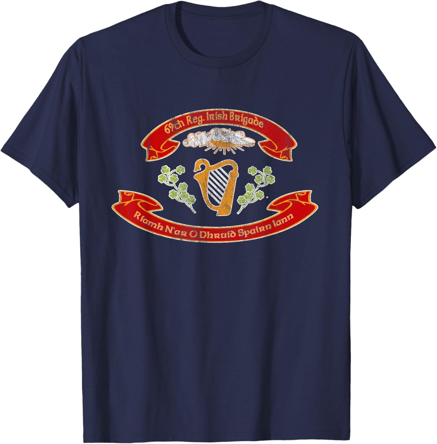Vintage Civil War Irish Brigade Flag T-Shirt - T-Shirt | Navy