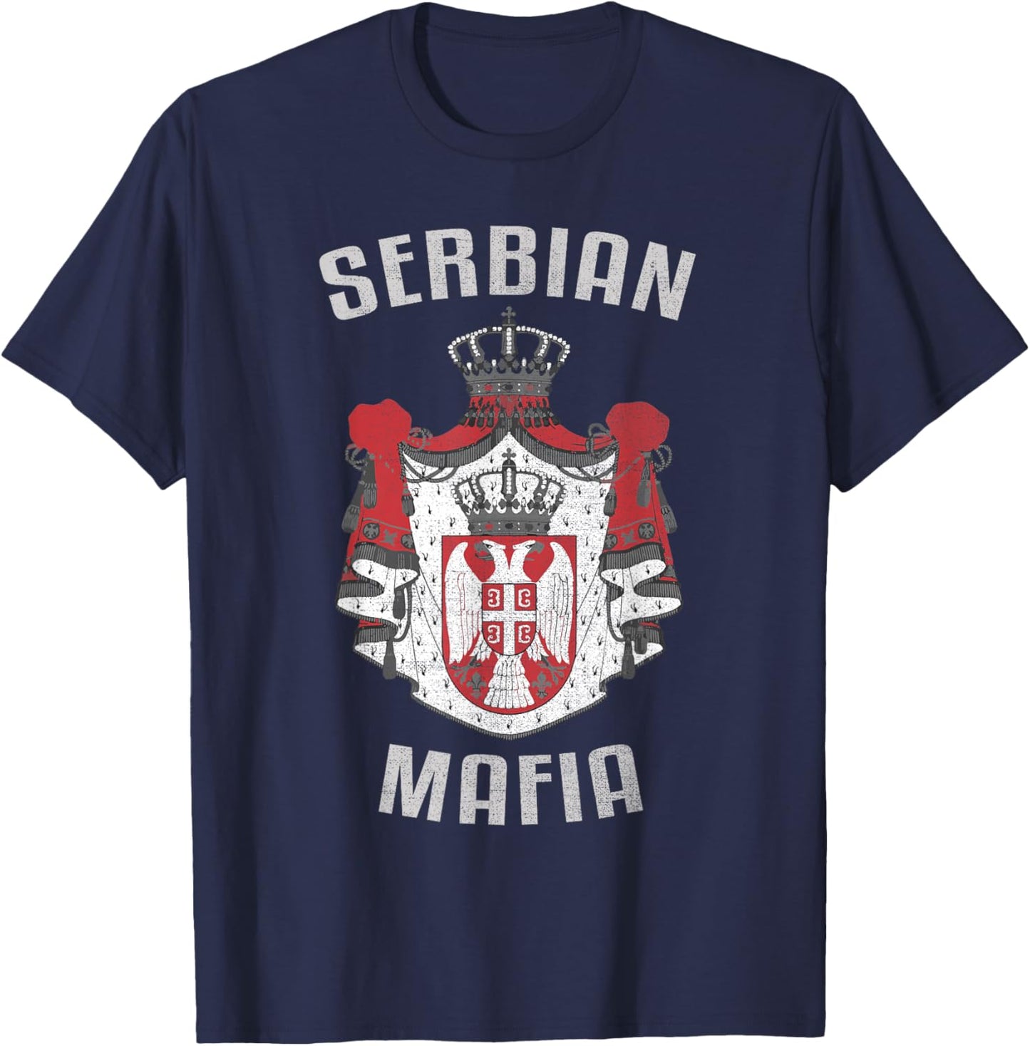 Serbian Mafia Serbia Eagle T-Shirt - T-Shirt | Navy