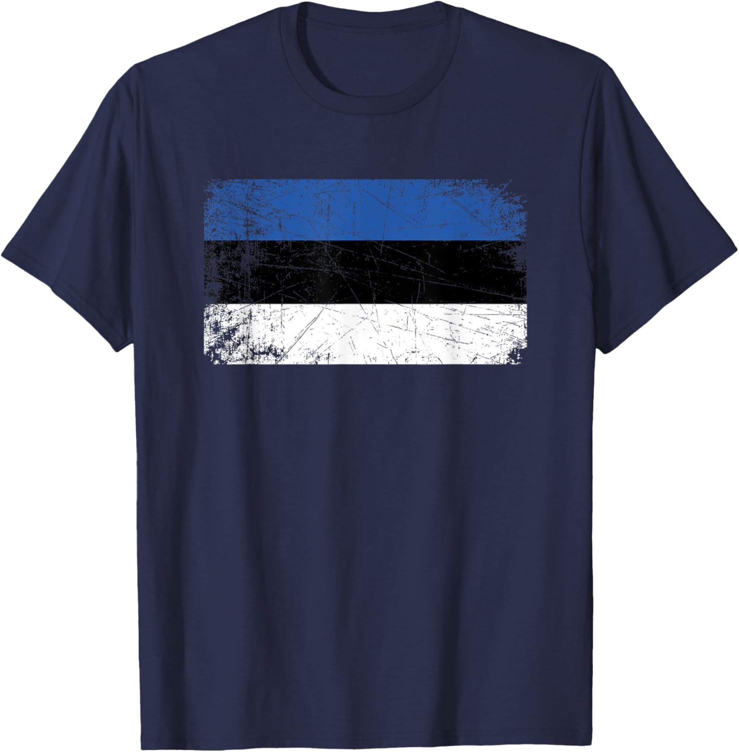Vintage Made In ESTONIA ESTONIAN Flag Gift T-Shirt - T-Shirt | Navy