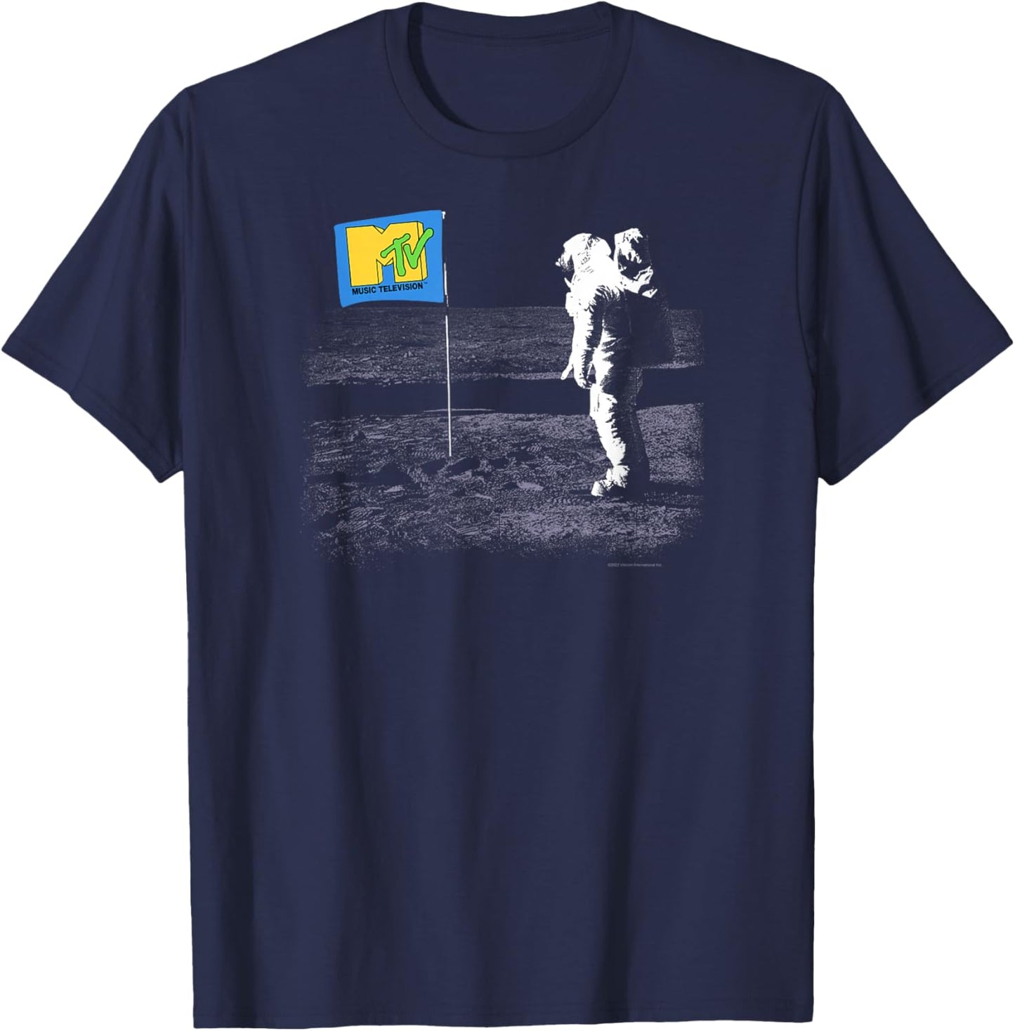 MTV Moon Person Vintage Flag on Moon T-Shirt - T-Shirt | Navy