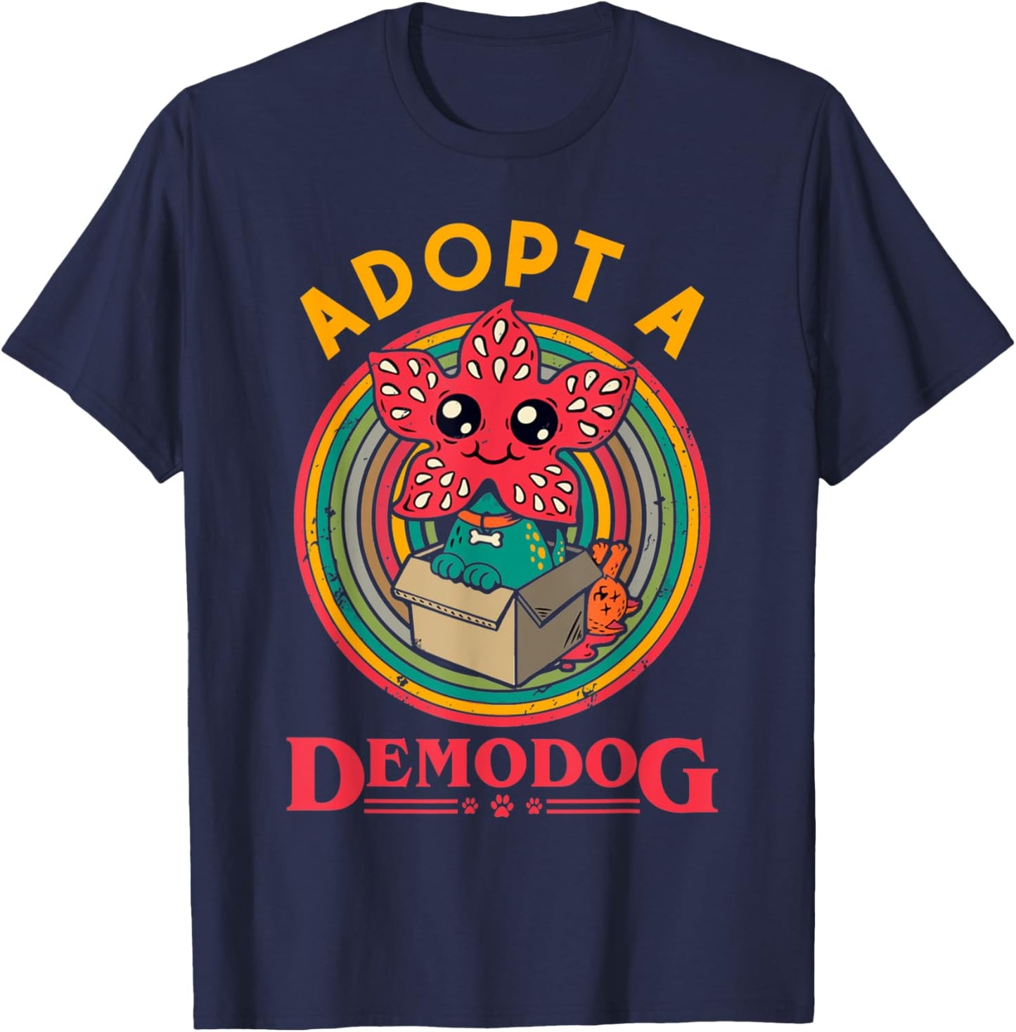 Adopt A Demodog Funny Dog Lovers Women T-Shirt - T-Shirt | Navy