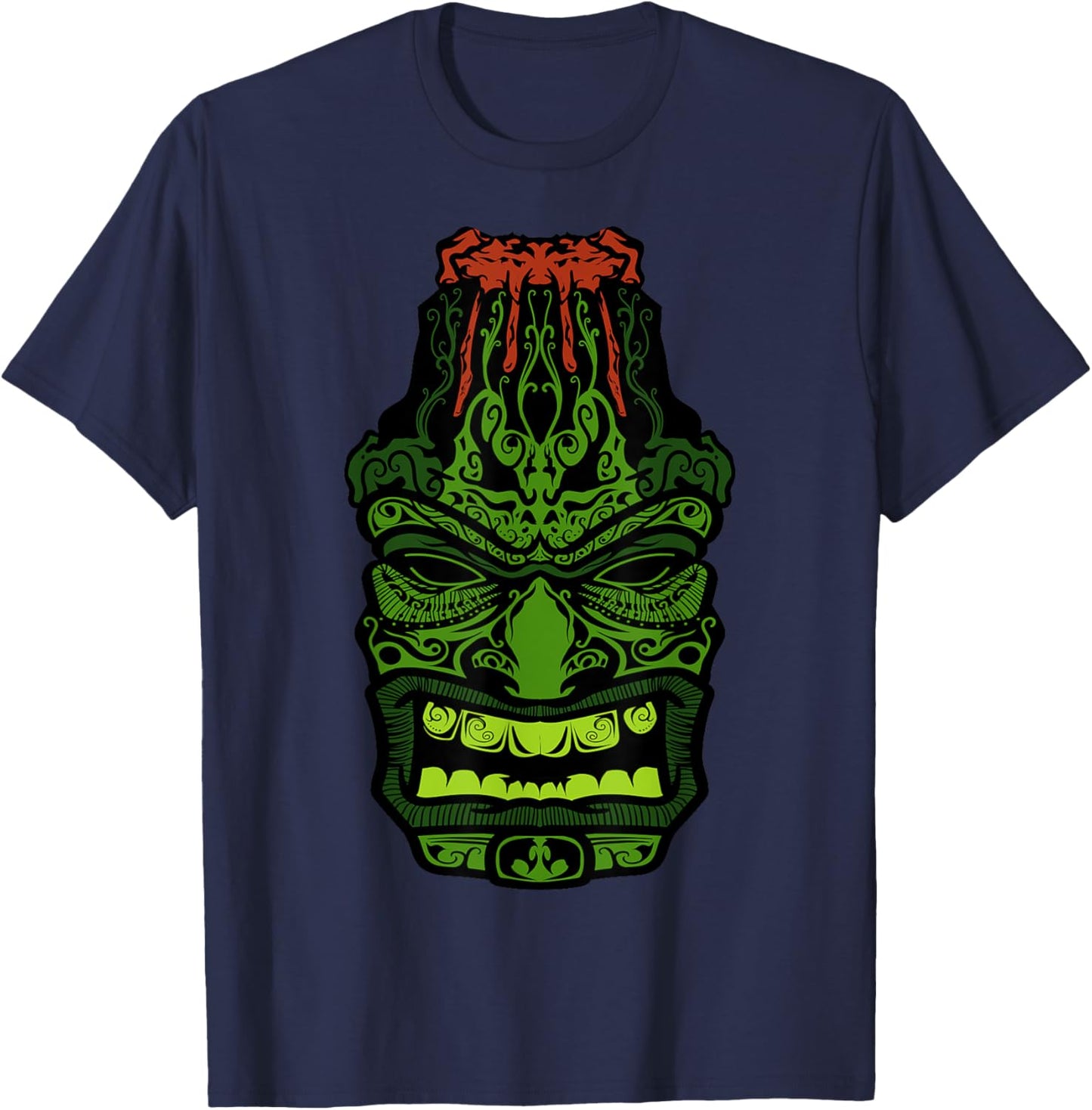 Polynesian Tiki Shirt - Hawaiian Tiki Shirts - Tribal T-Shirt - T-Shirt | Navy