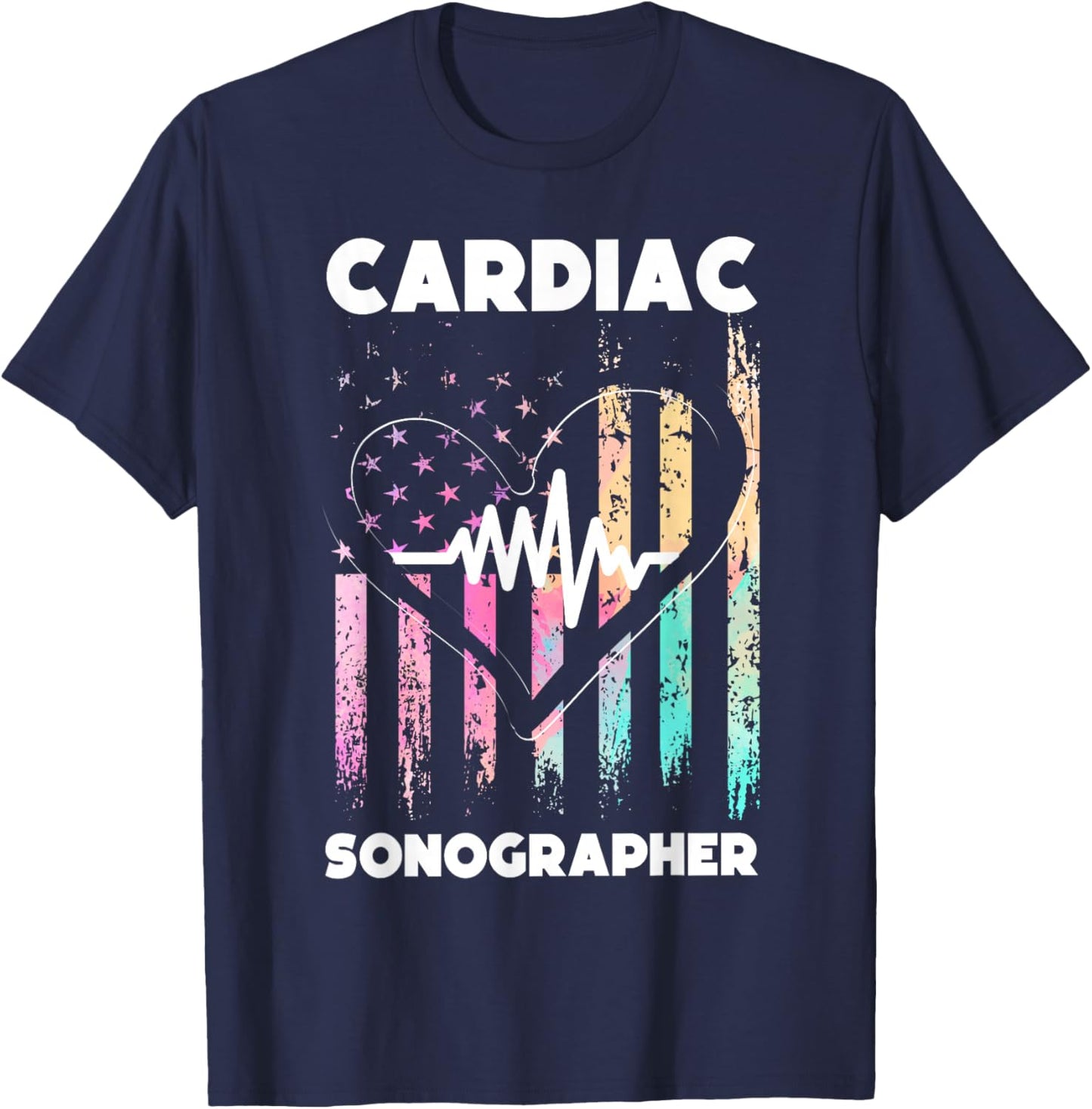 Cardiac Sonographer Echo Tech RDCS T-Shirt - T-Shirt | Navy