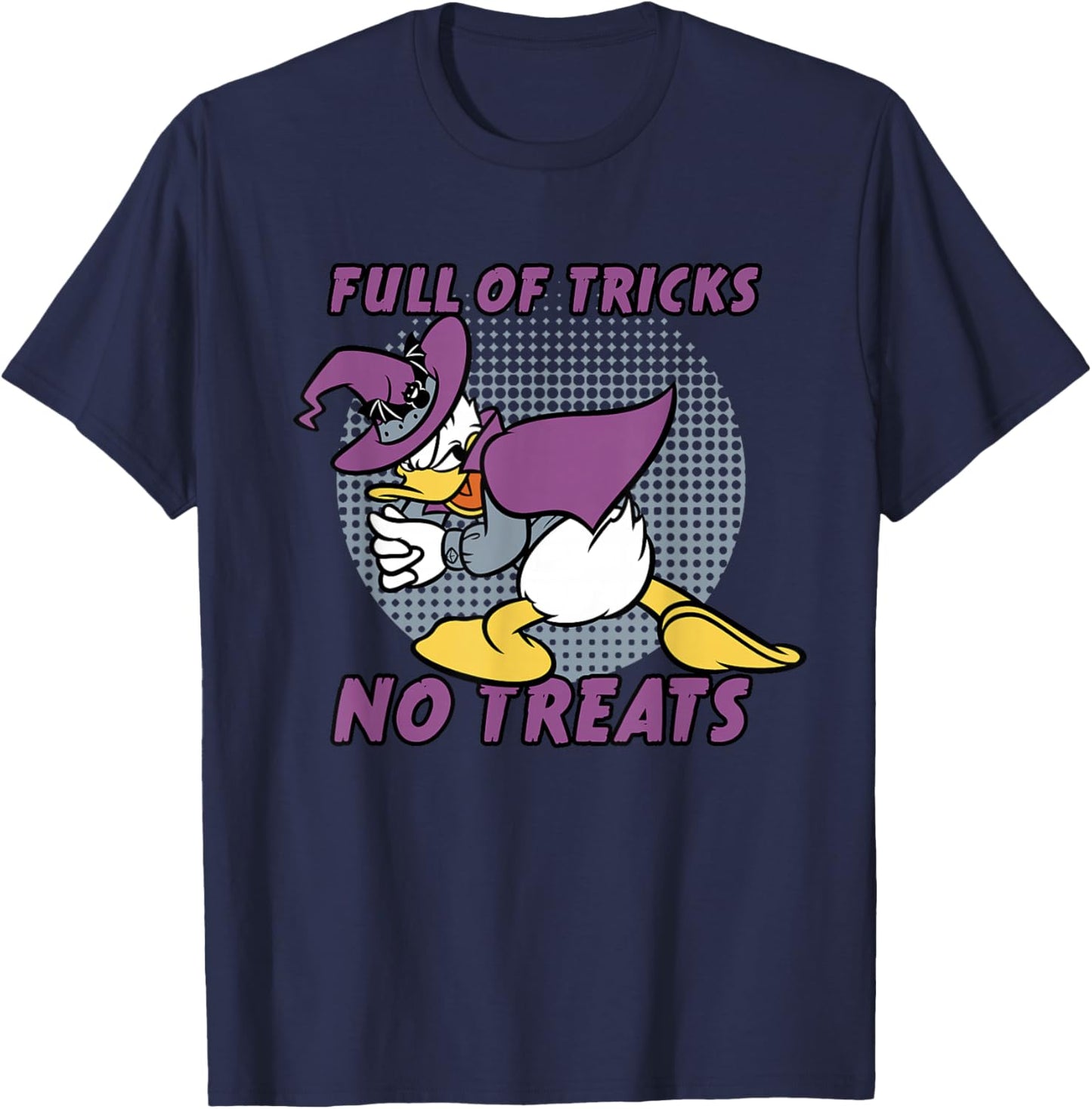 Disney Donald Duck Full of Tricks No Treats 80s Halloween T-Shirt - T-Shirt | Navy