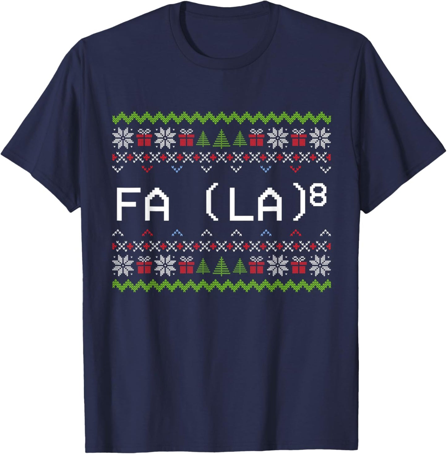 Fa La 8 Funny Christmas Santa Math Teacher Xmas Women Kids T-Shirt - T-Shirt | Navy