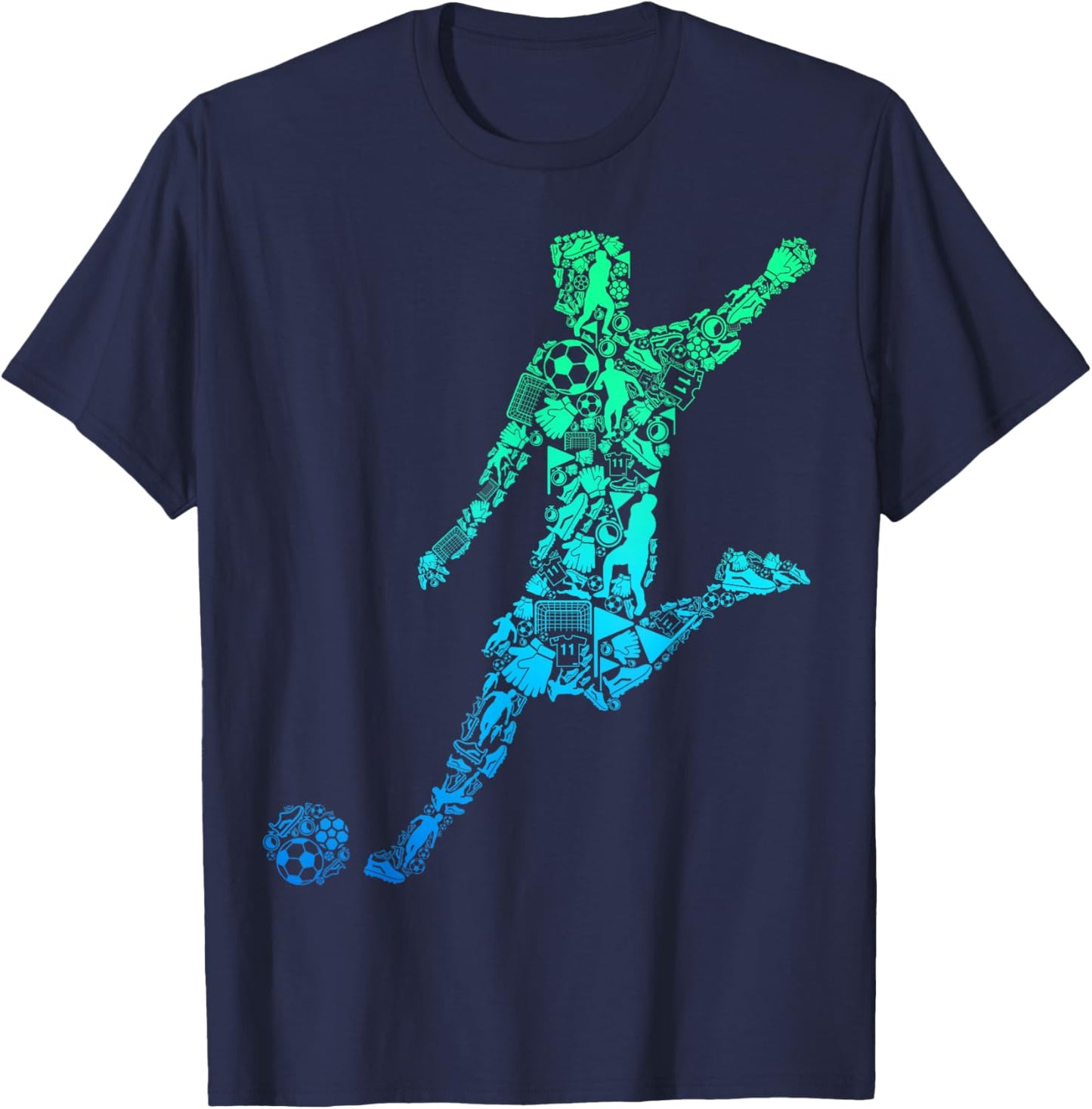 Soccer Player Boys Kids Youth Men T-Shirt - T-Shirt | Navy