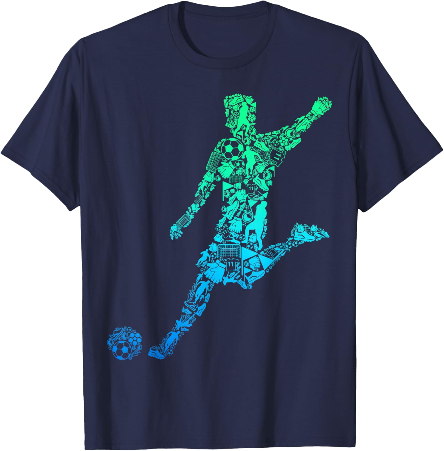 Soccer Player Boys Kids Youth Men T-Shirt - T-Shirt | Navy
