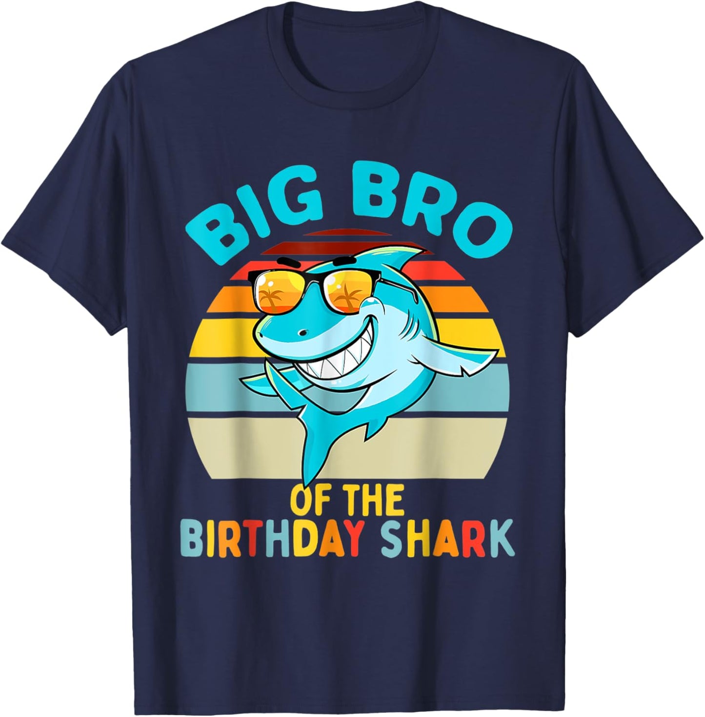 Big Bro of the Shark Birthday Brother Matching Family T-Shirt - T-Shirt | Navy