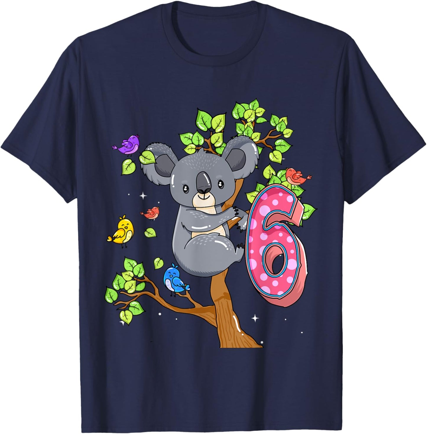 Koala Bear 6th Birthday Girl 6 Year Old Birthday Koalas Bday T-Shirt - T-Shirt | Navy