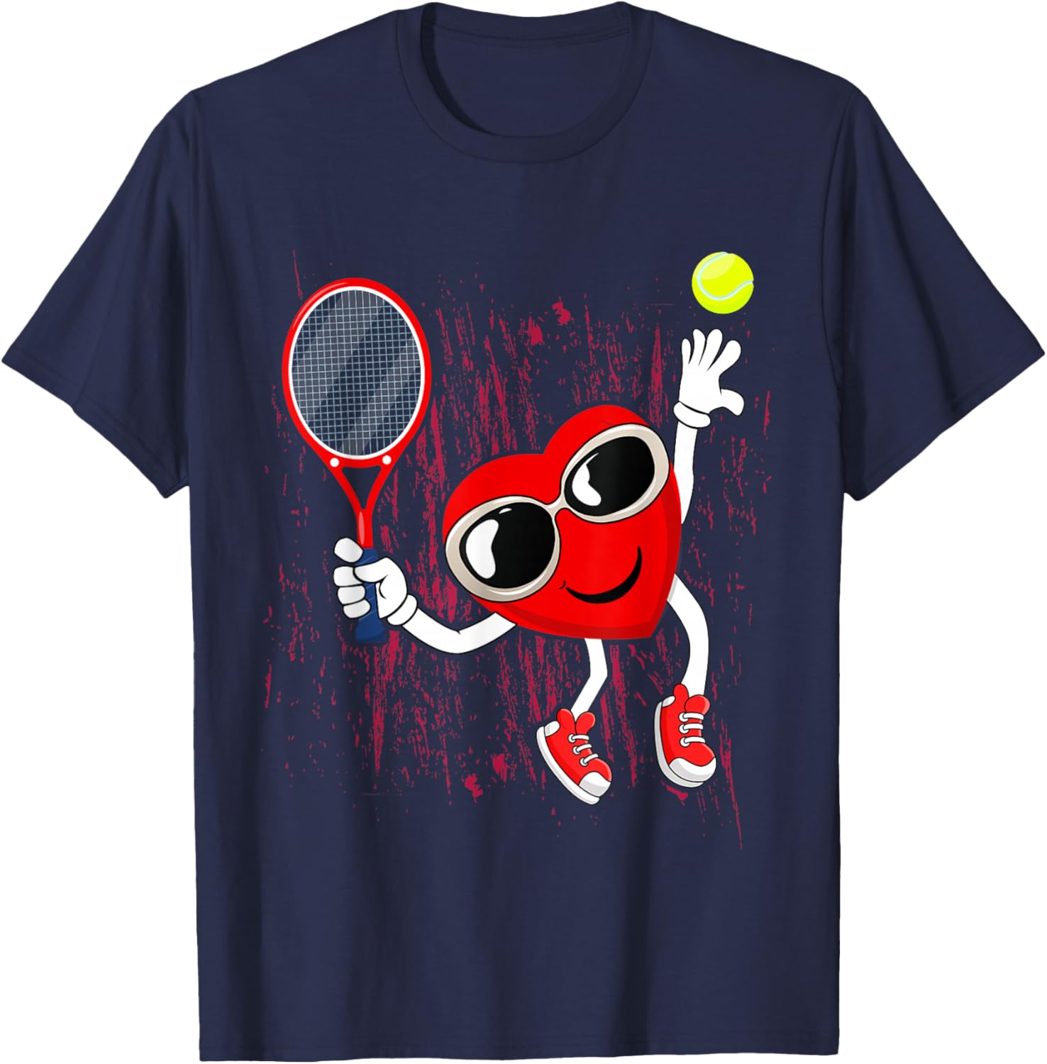 Valentines Heart Tennis Ball Valentine Costume For Kids T-Shirt - T-Shirt | Navy