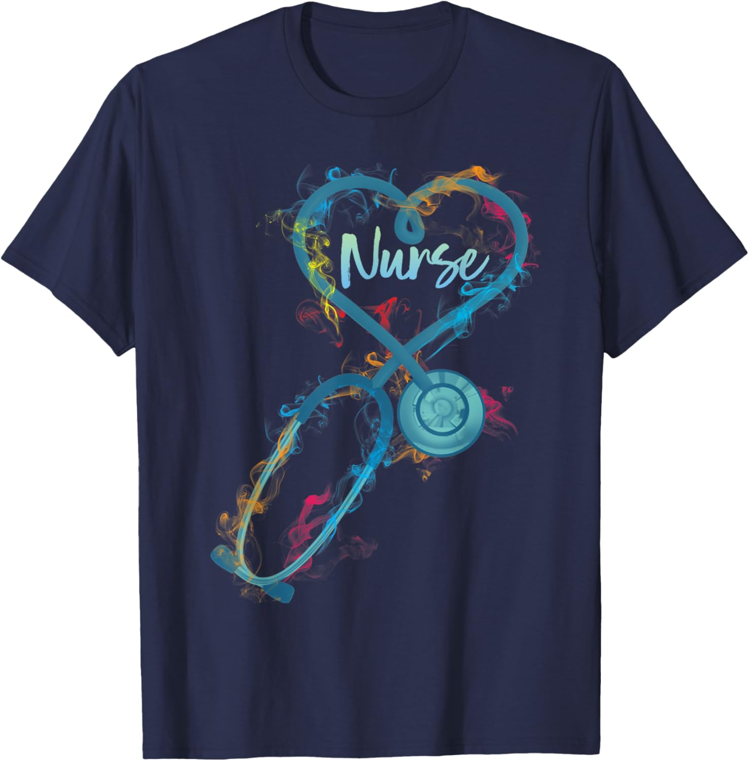 Nurse Stethoscope Heartbeat EKG Medical RN Gift T-Shirt - T-Shirt | Navy