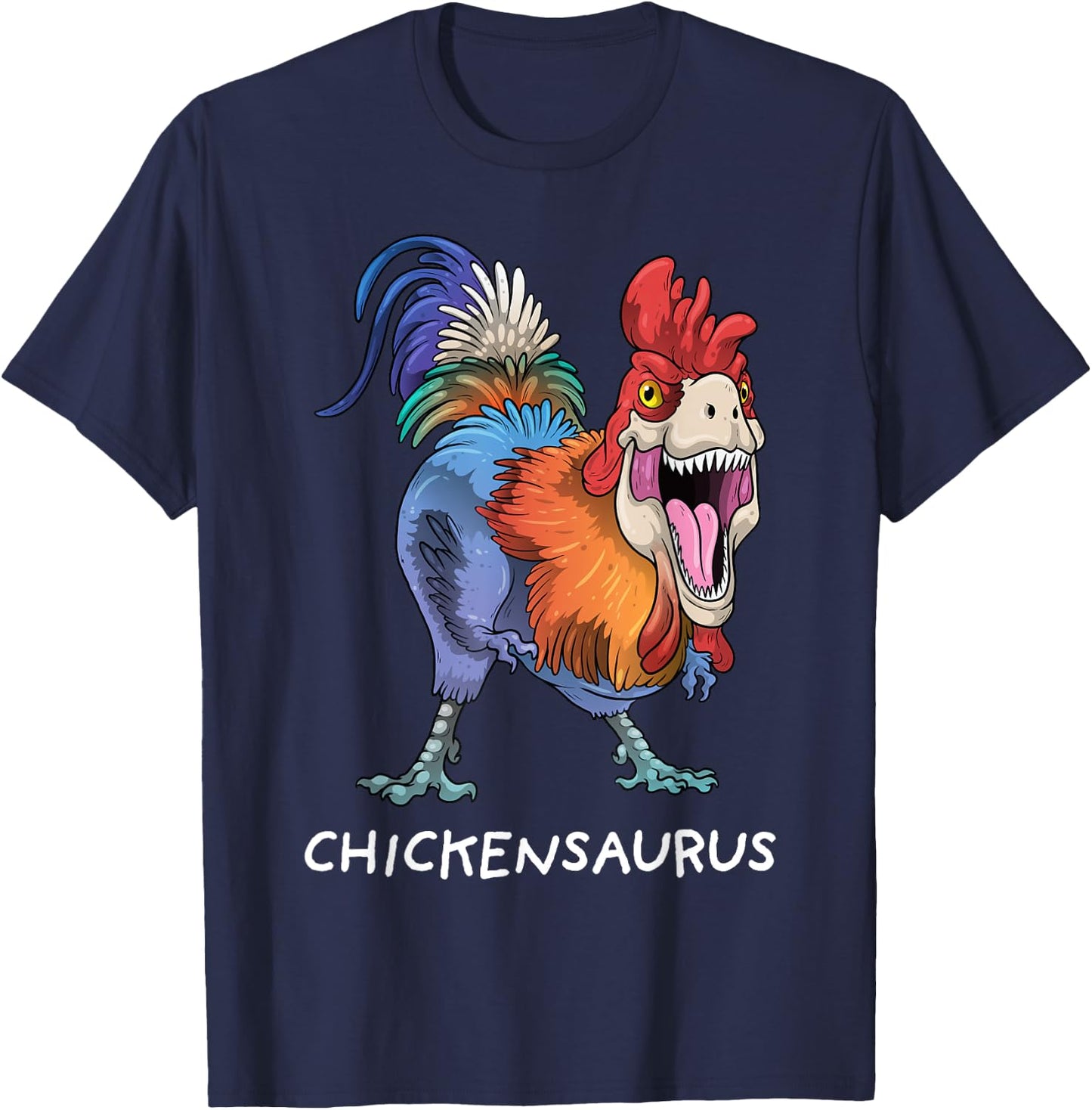 Dinosaur Chicken Shirt Chickensaurus Rex Funny Dino Rooster T-Shirt - T-Shirt | Navy