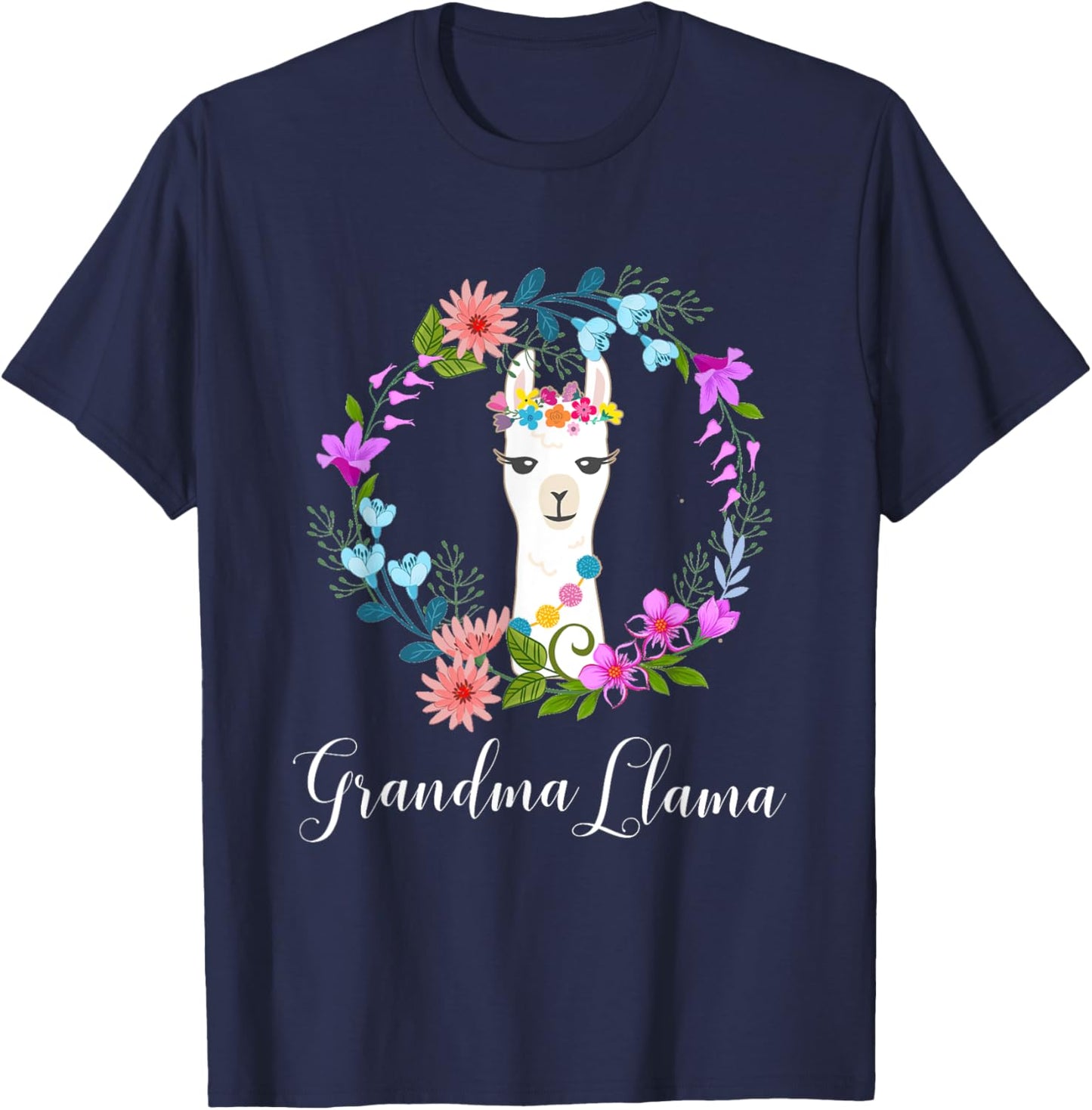 Cute Grandma Llama for Alpaca fans T-Shirt - T-Shirt | Navy