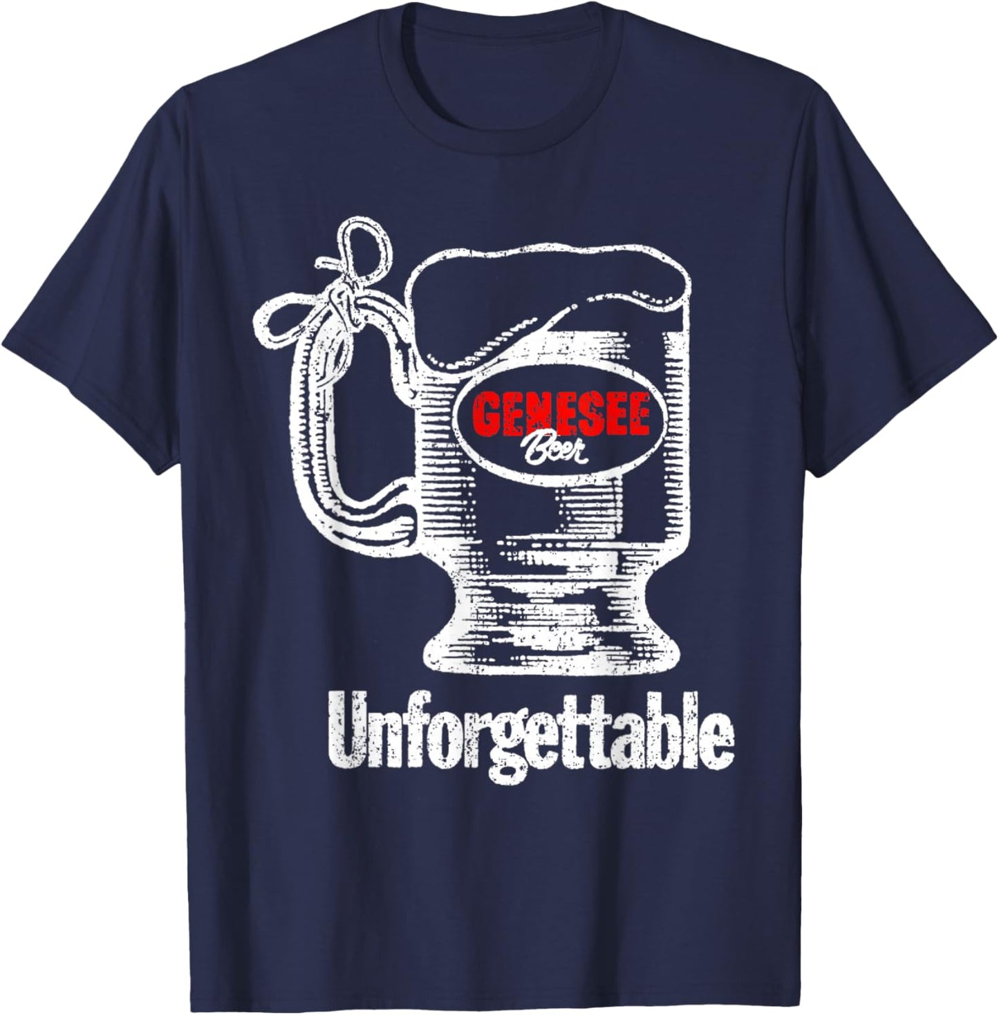 Vintage Genesee Beer Ad T-Shirt - T-Shirt | Navy