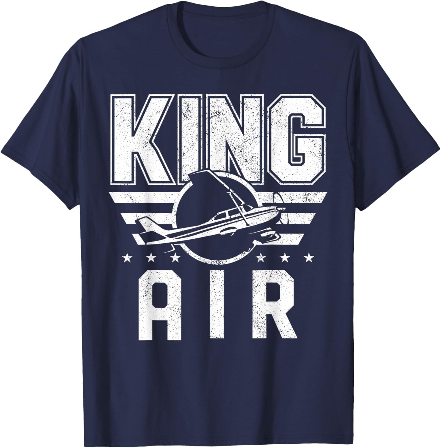Airplane Pilot Vintage King Air T-Shirt - T-Shirt | Navy