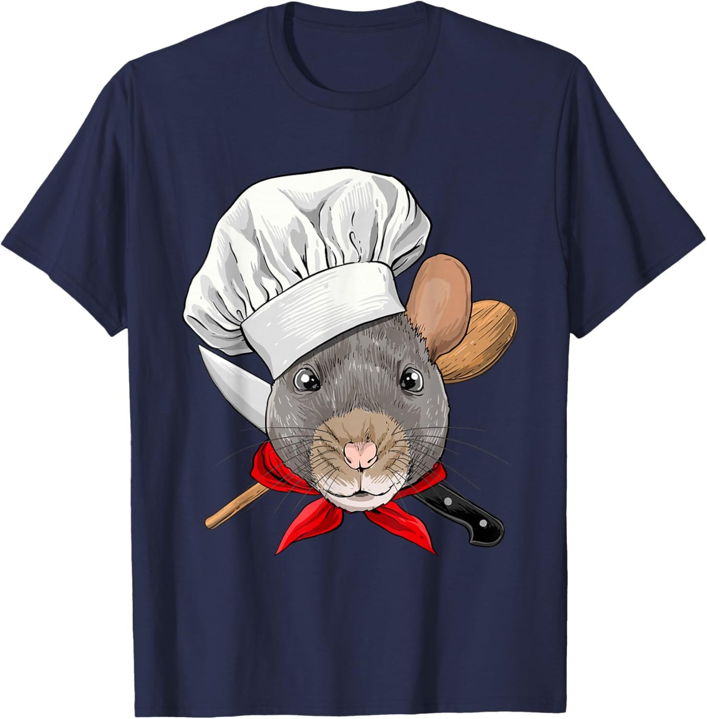 Rat Chef Mouse Rat Rodent, Cooking Lover T-Shirt - T-Shirt | Navy