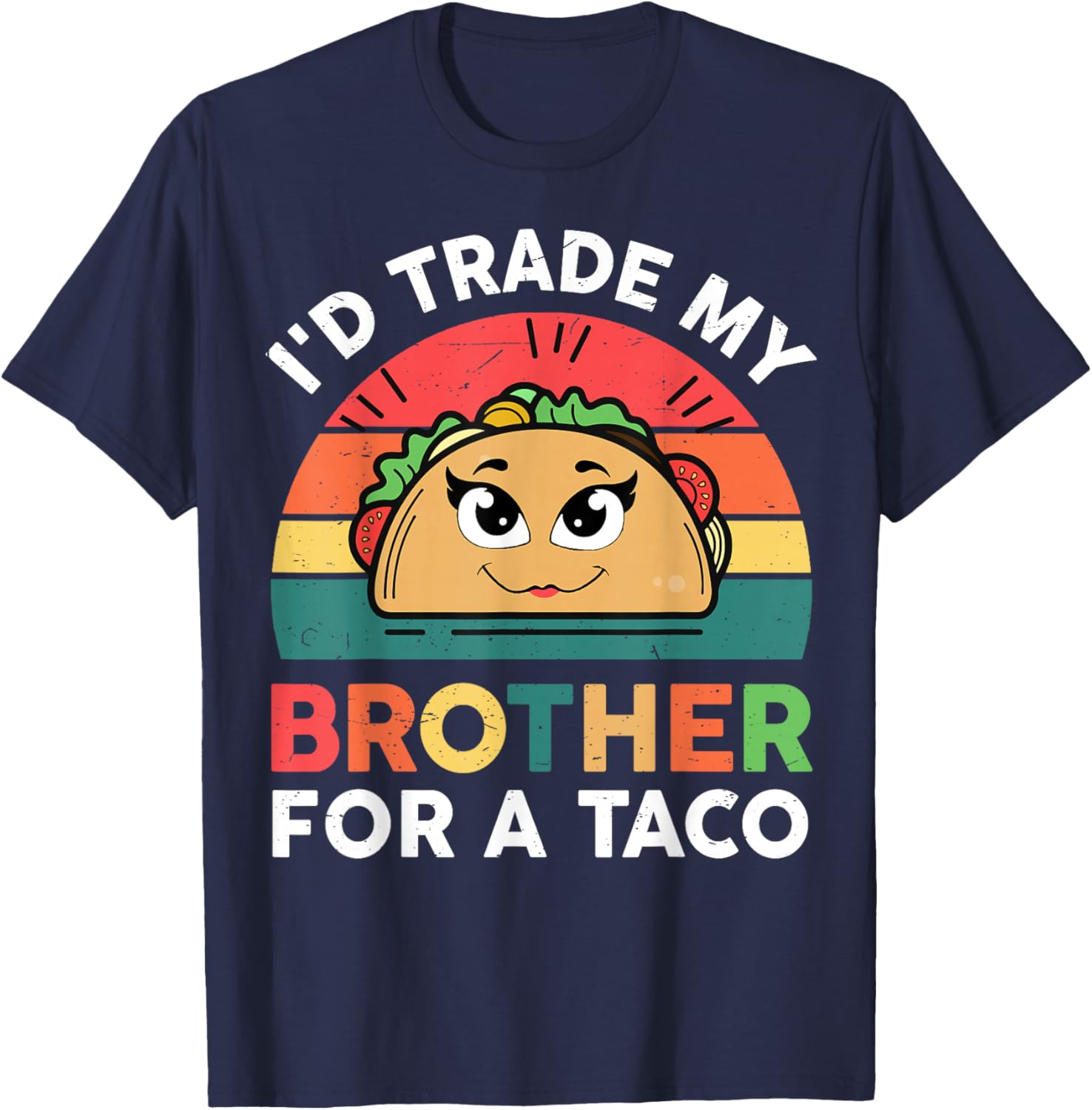 Trade Brother for Taco Cinco De Mayo Funny Mexican Girl Kids T-Shirt - T-Shirt | Navy