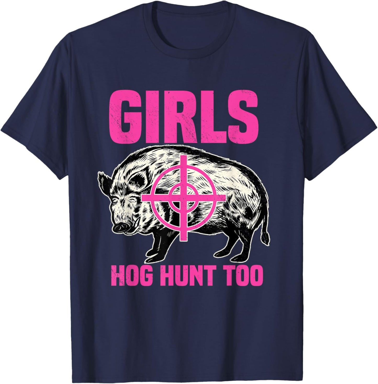 Hog Hunting Boar Pig Hunter Huntsman T-Shirt - T-Shirt | Navy