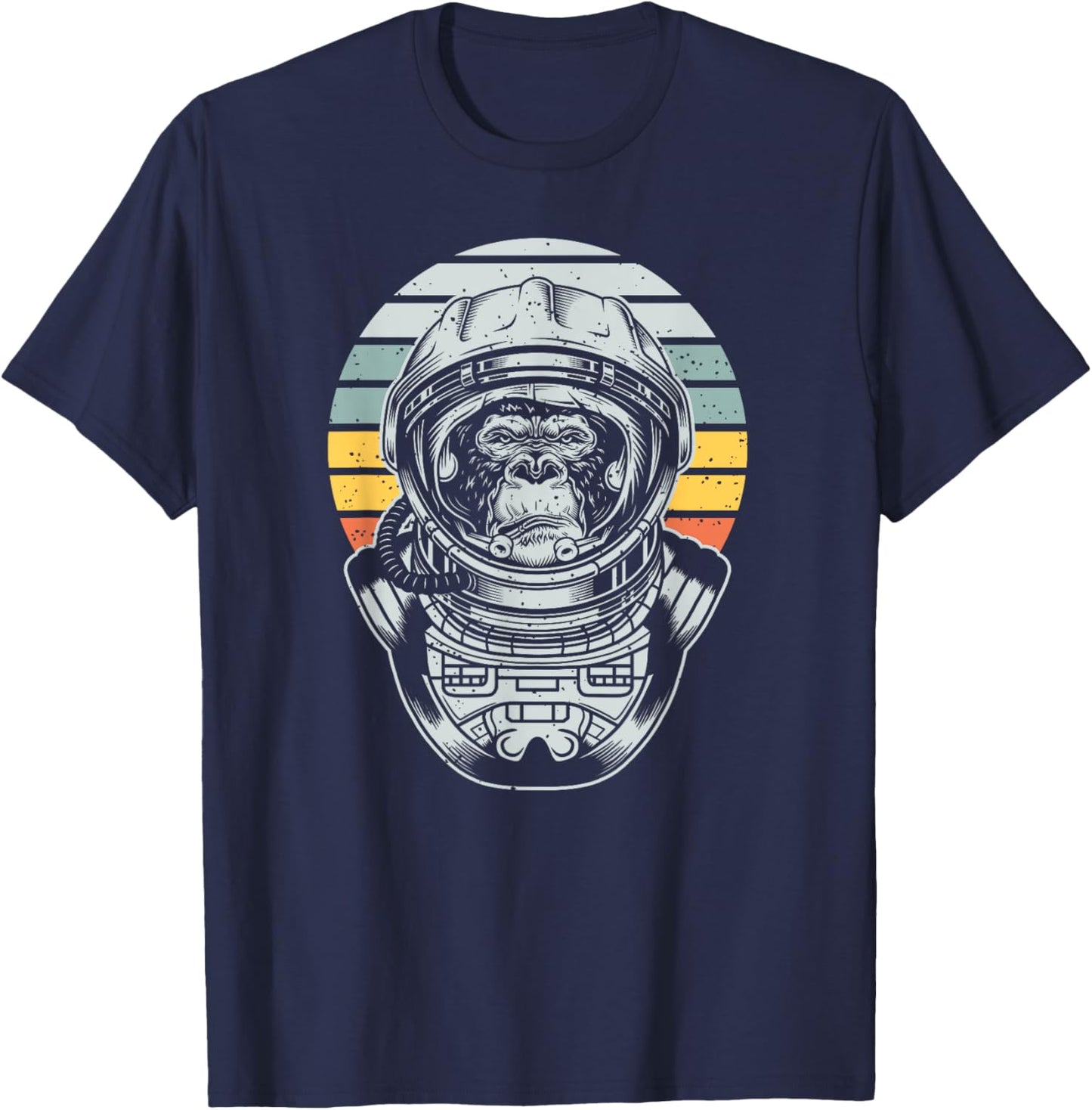 Retro Astronaut Space Monkey T-Shirt - T-Shirt | Navy