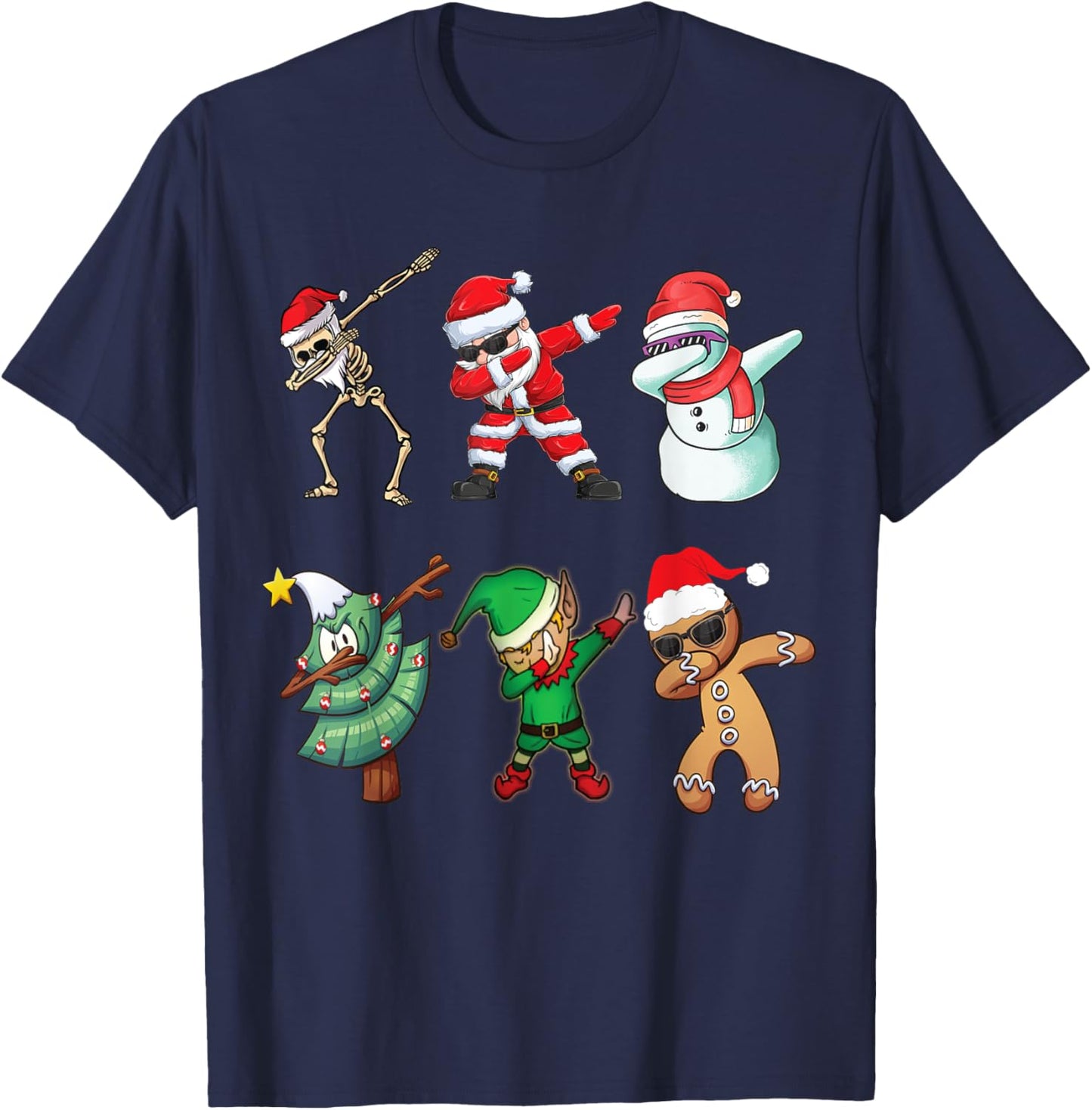 Funny Dapping santa Elf Friends Christmas Kids gingerbread T-Shirt - T-Shirt | Navy