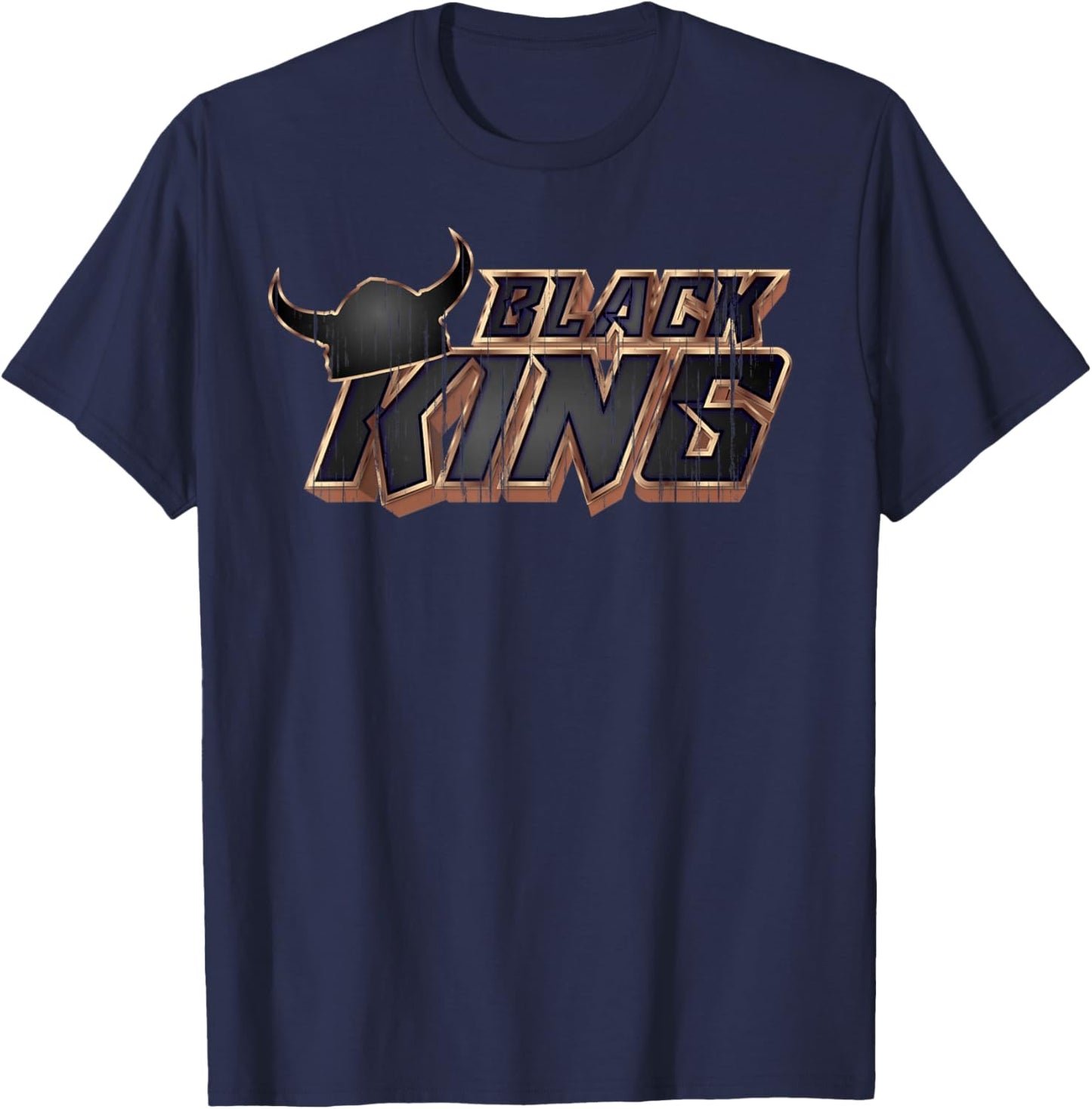 Black King - Distressed Jab Jab Jouvert Carnival Mas T-Shirt - T-Shirt | Navy