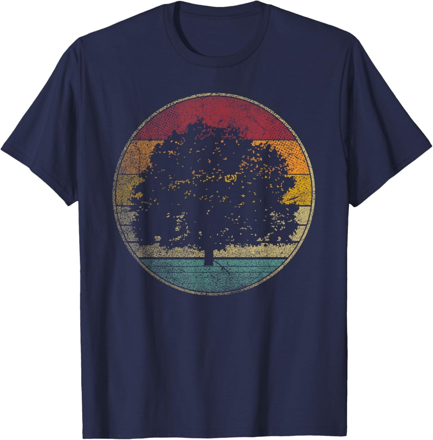 Tree Nature Earth Day Gift Shirt Retro Style Vintage 70s 80s T-Shirt - T-Shirt | Navy