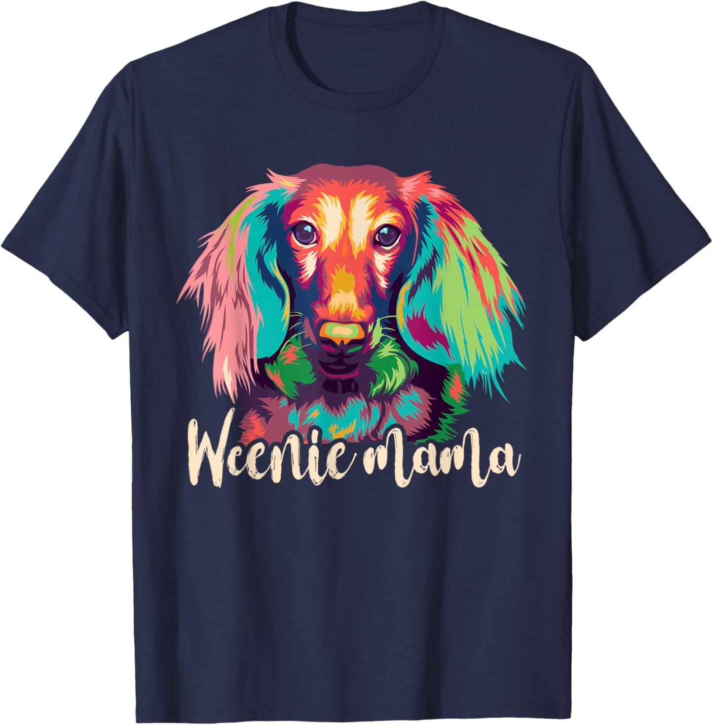 Dachshund-Shirt Women Weenie Mama Weiner Dog Mom T-Shirt - T-Shirt | Navy