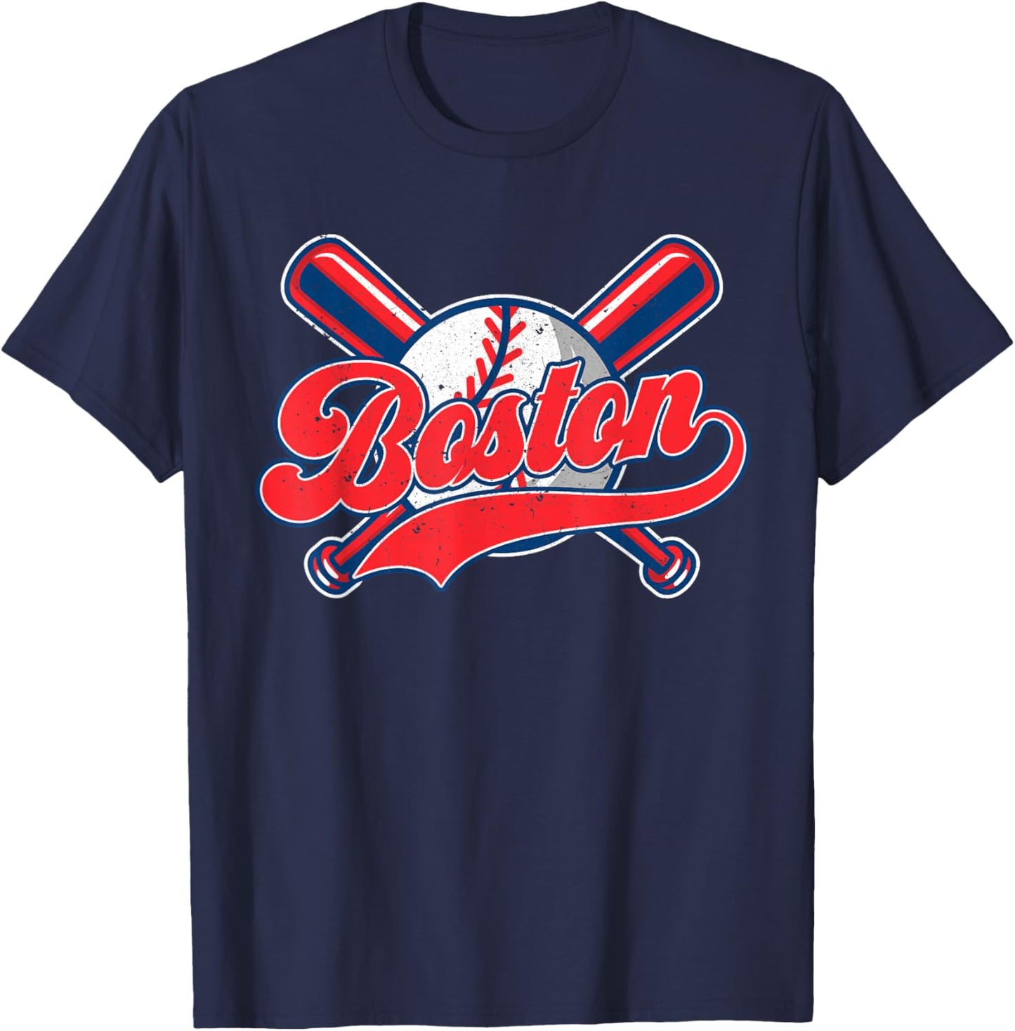 Boston Vintage Baseball Retro Sports T-Shirt - T-Shirt | Navy