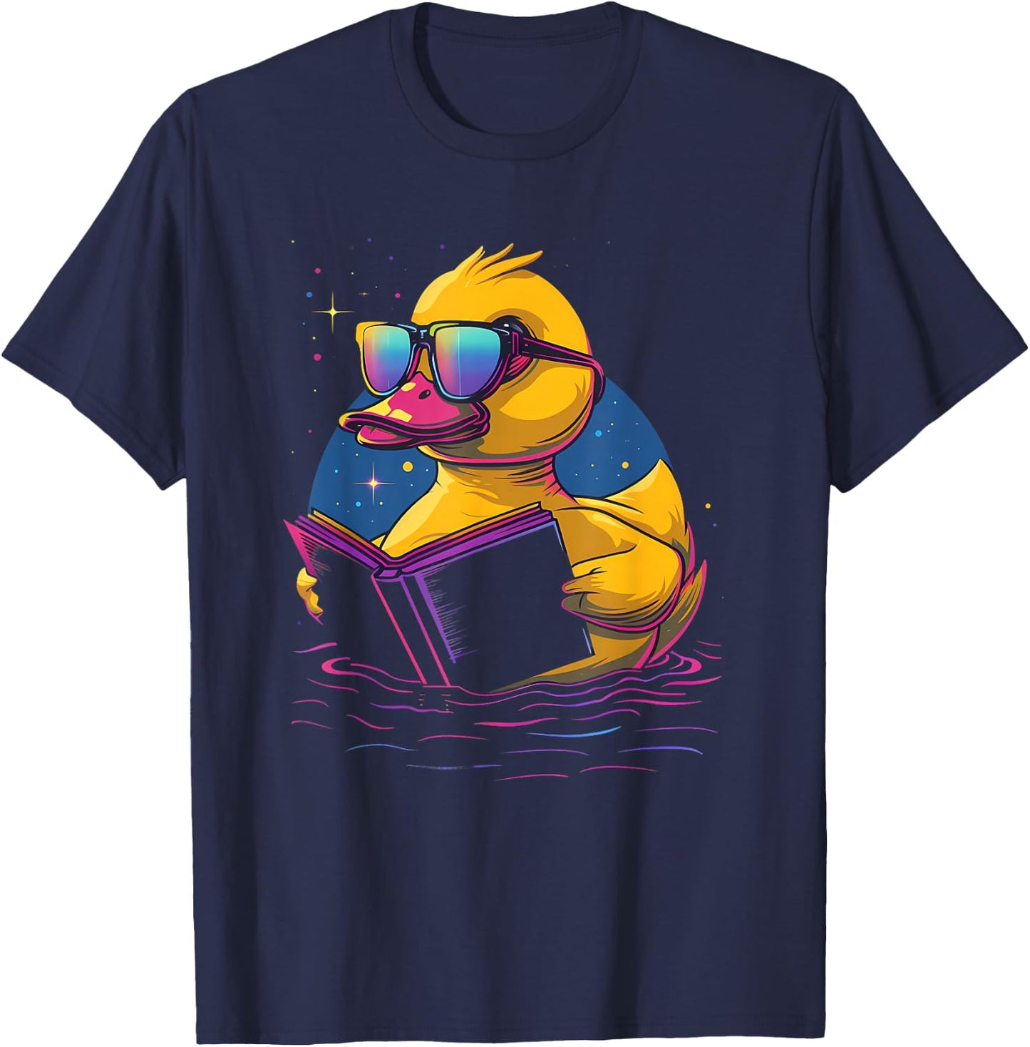 Rubber Duck Rubber Duckie Reading Book Rubber Duckling T-Shirt - T-Shirt | Navy