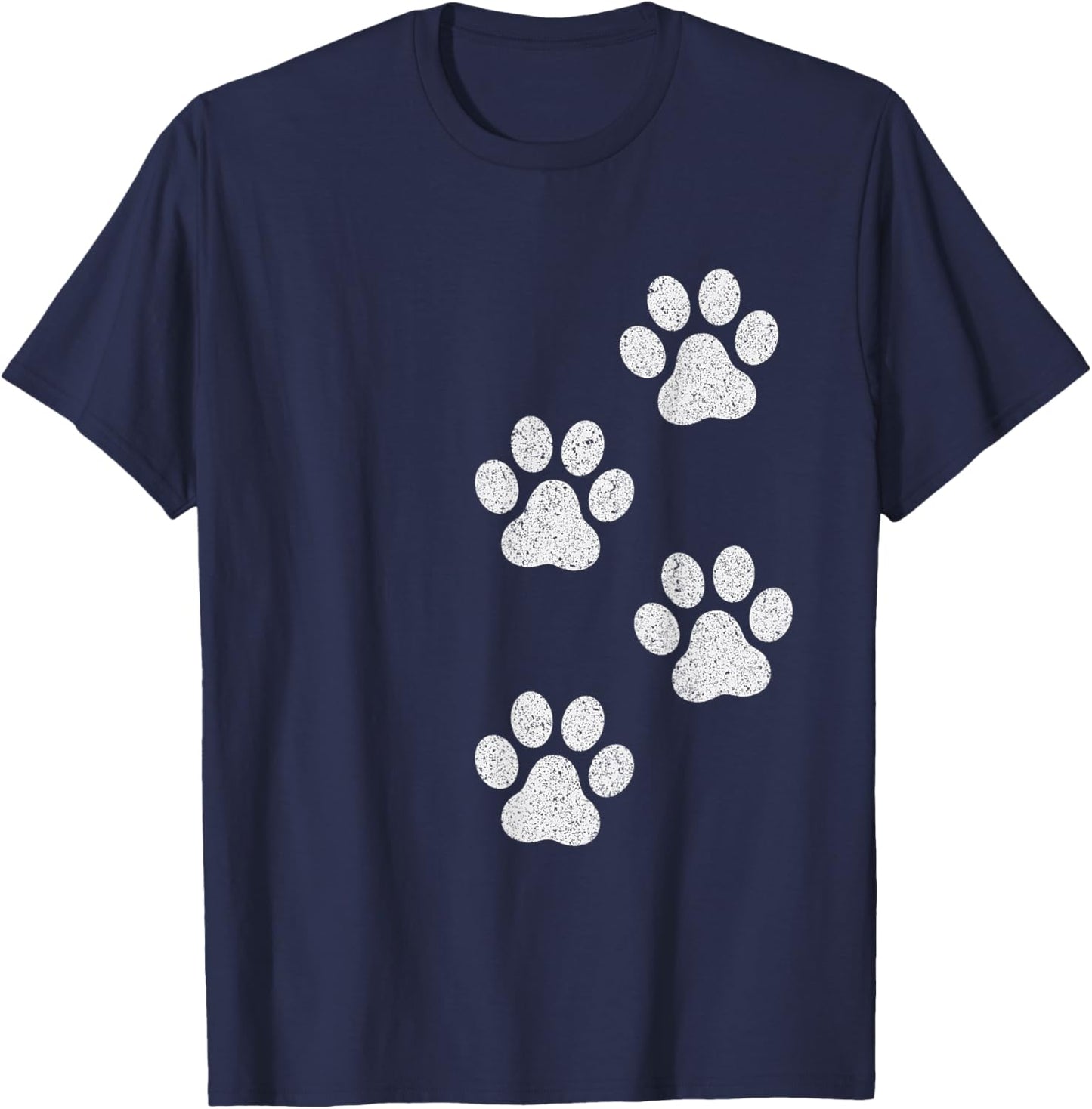 Paw Print Dog Cat Pet Lover T-Shirt - T-Shirt | Navy