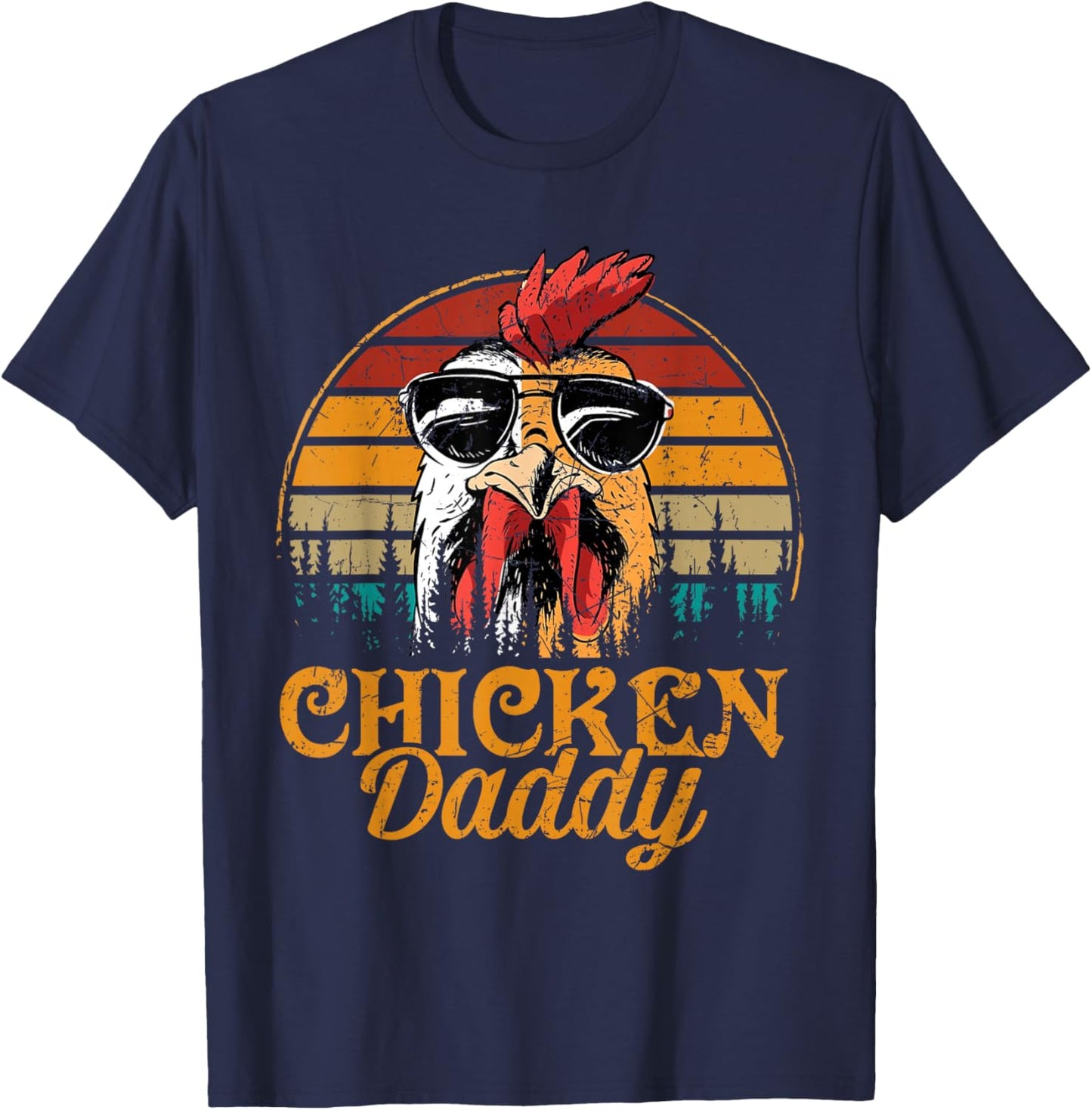Chicken Daddy Vintage Poultry Farmer Funny Fathers Day T-Shirt - T-Shirt | Navy