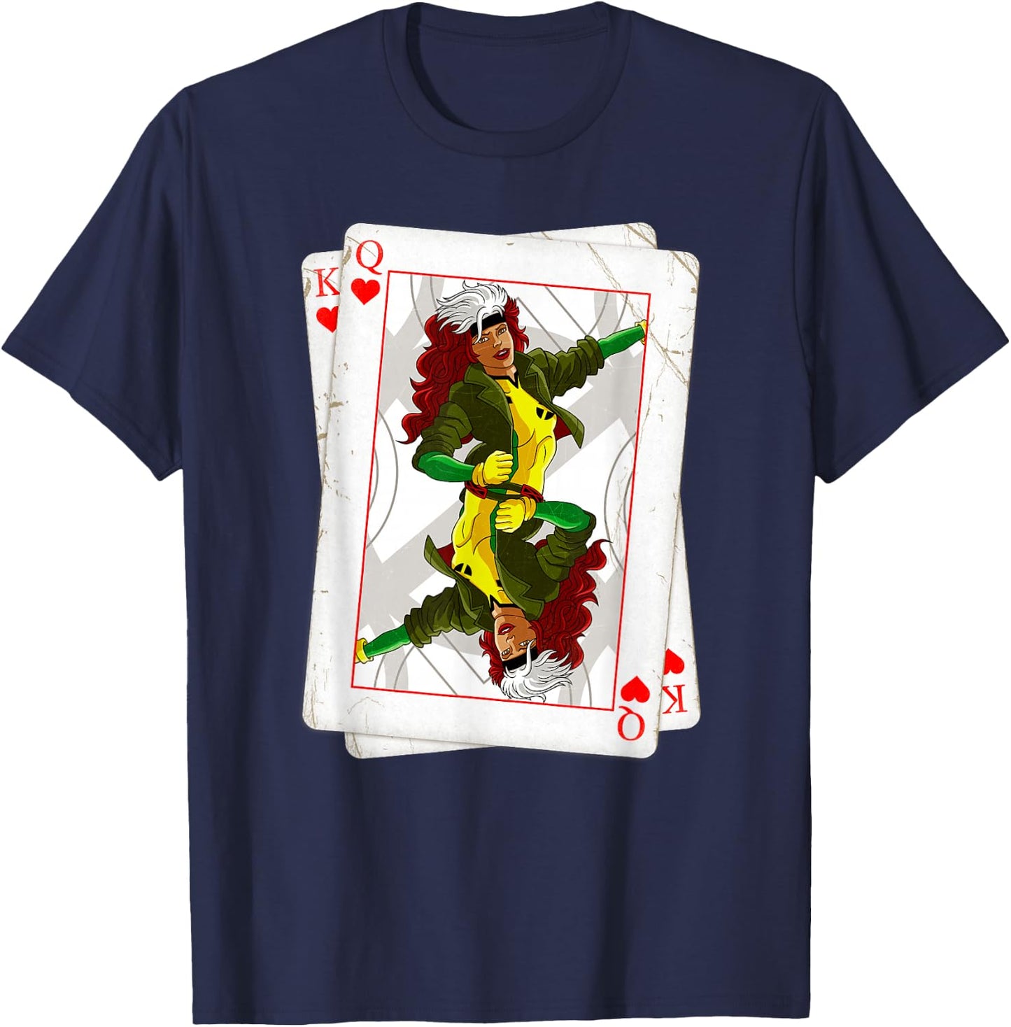 Marvel X-Men Rogue Playing Card 90s T-Shirt - T-Shirt | Navy