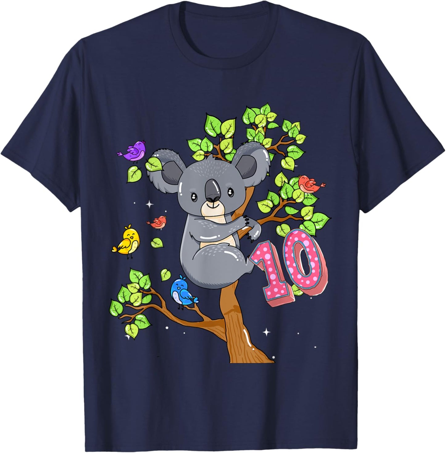 Koala Bear 10th Birthday Girl 10 Year Old Birthday Koalas Bd T-Shirt - T-Shirt | Navy