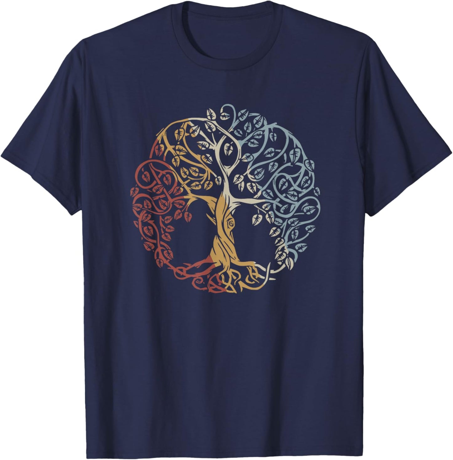 Tree Of Life Retro Style Vintage T-Shirt - T-Shirt | Navy
