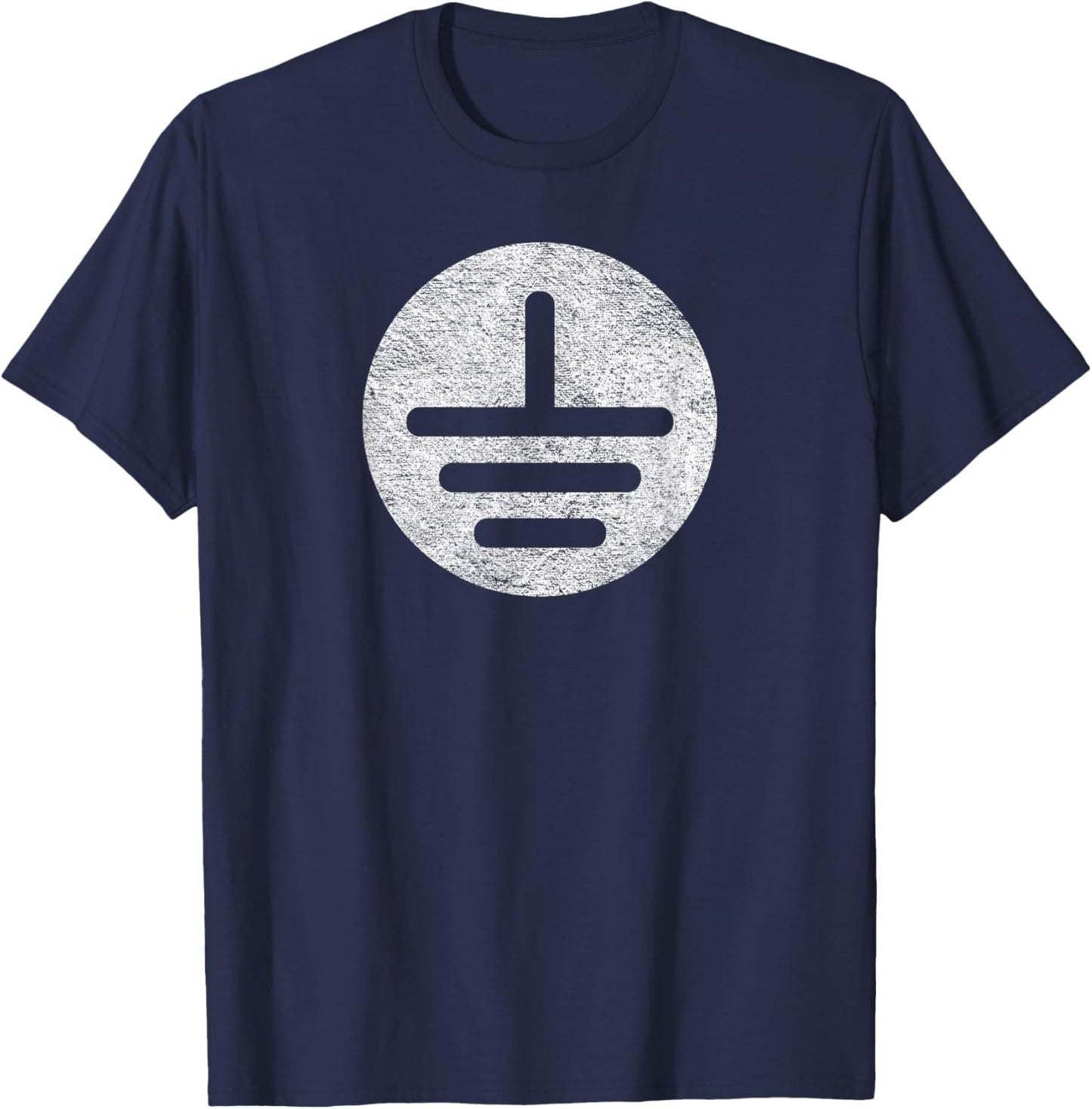 Electrical Ground Symbol Stay Grounded Electric Tech T-Shirt - T-Shirt | Navy