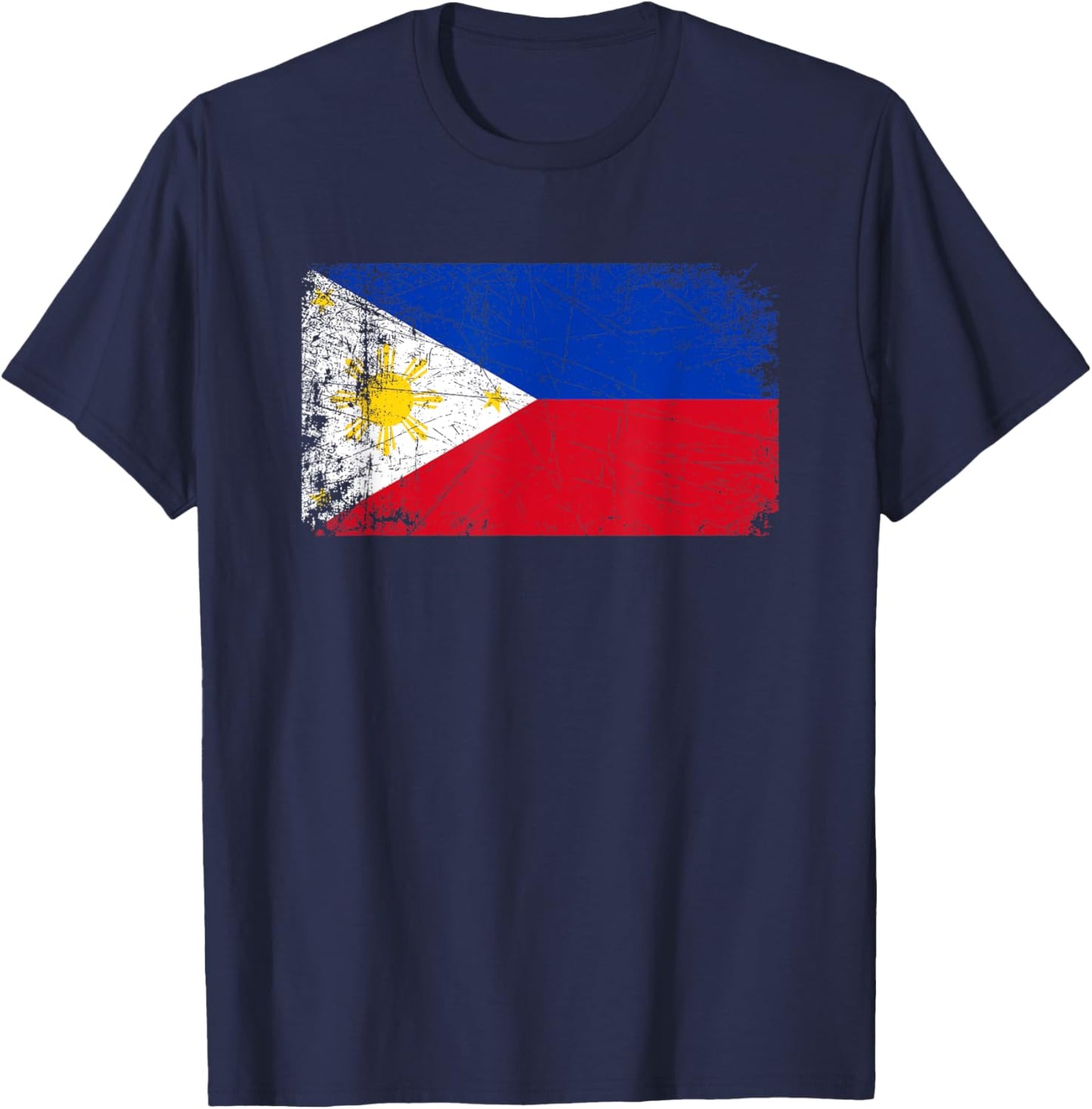 Vintage Made In PHILIPPINES FILIPINO Flag Gift T-Shirt - T-Shirt | Navy