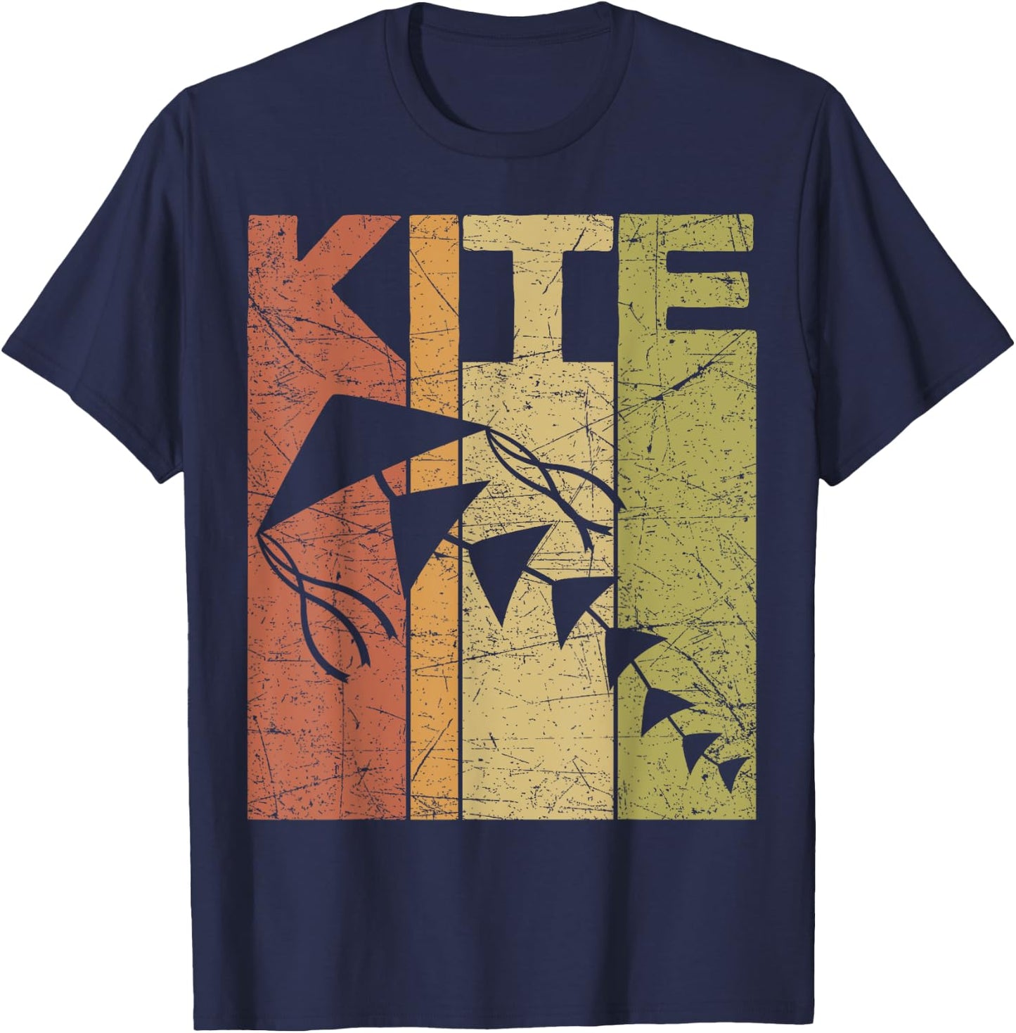Kite Flying Vintage Wind Kite Retro Flying Kite T-Shirt - T-Shirt | Navy