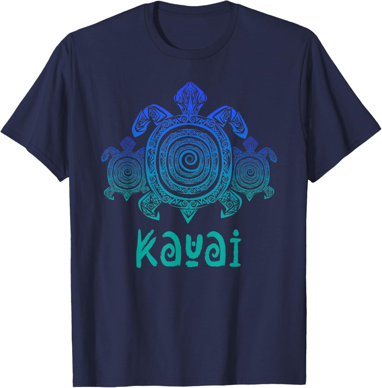 Kauai - Hawaii Sea Turtles Tribal Hawaiian Summer Vacation T-Shirt - T-Shirt | Navy
