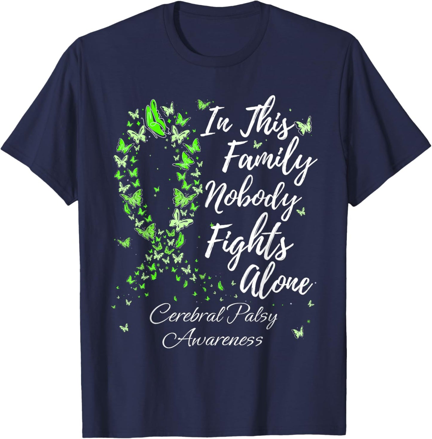 Family Support Cerebral Palsy CP Awareness T-Shirt - T-Shirt | Navy