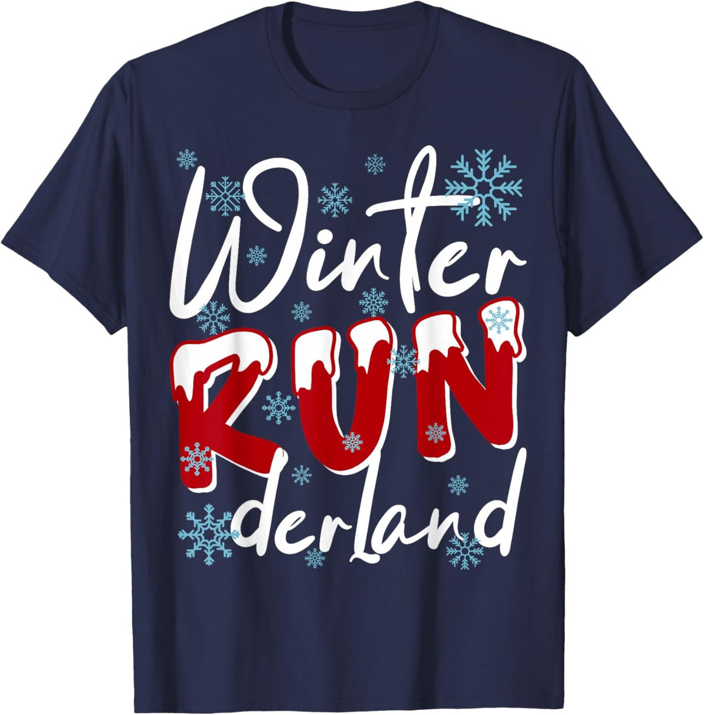 Christmas 5K Winter Run Derland Holiday Team Running Outfit T-Shirt - T-Shirt | Navy
