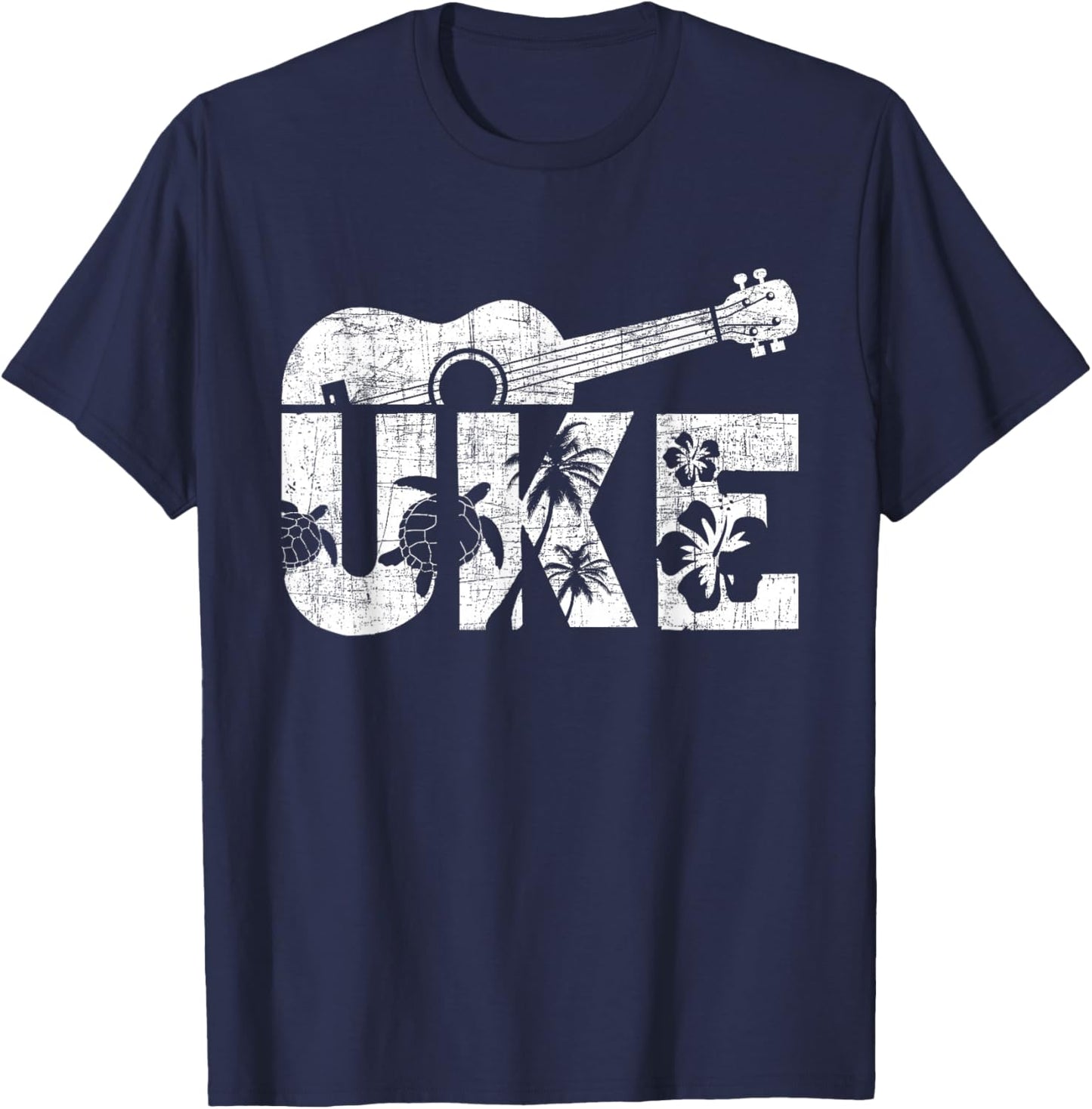 Uke - Ukulele Player Ukulelist Music Guitarist Small T-Shirt - T-Shirt | Navy