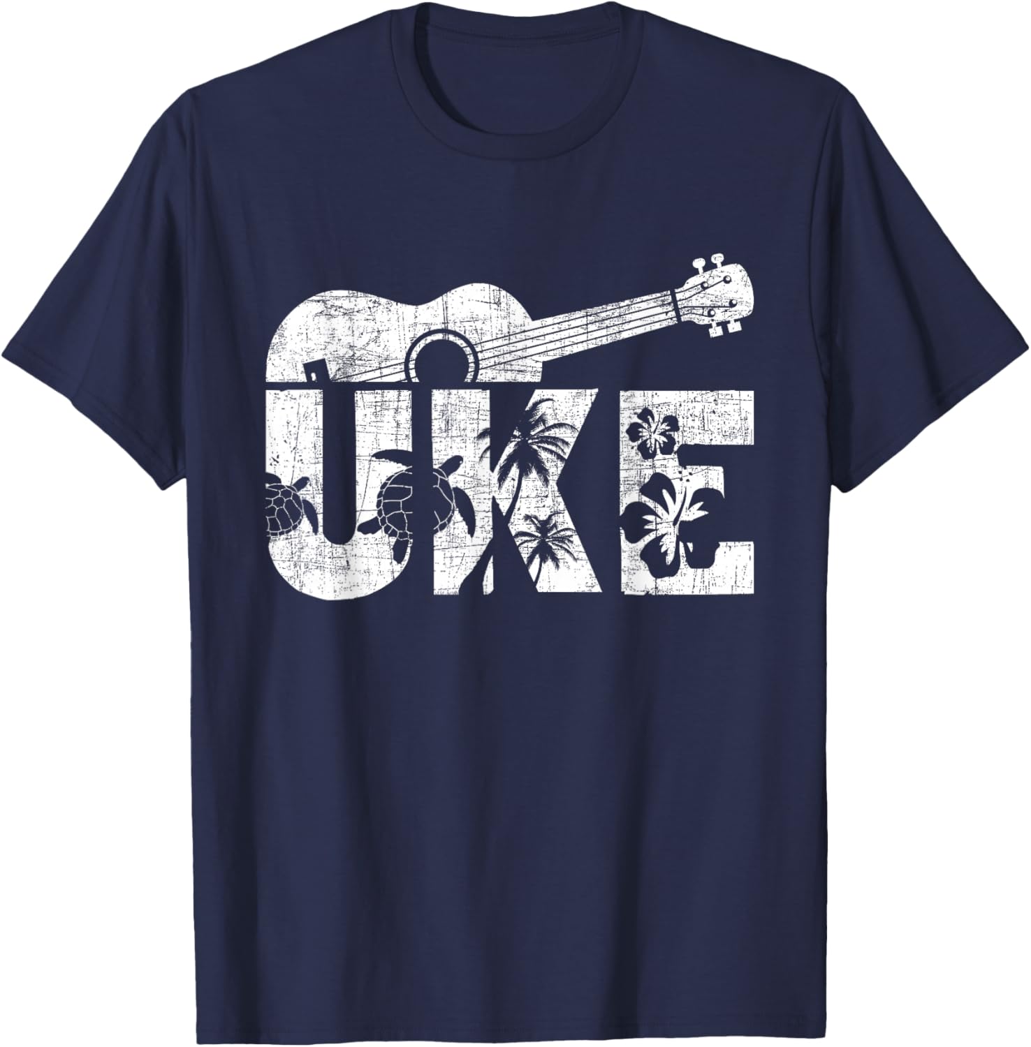 Uke - Ukulele Player Ukulelist Music Guitarist Small T-Shirt - T-Shirt | Navy
