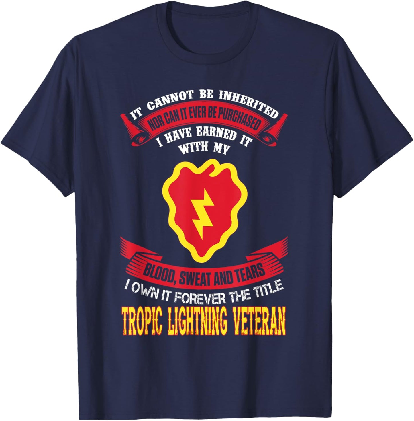 Blood, Sweat And Tears Tropic Lighting Veteran T-Shirt - T-Shirt | Navy