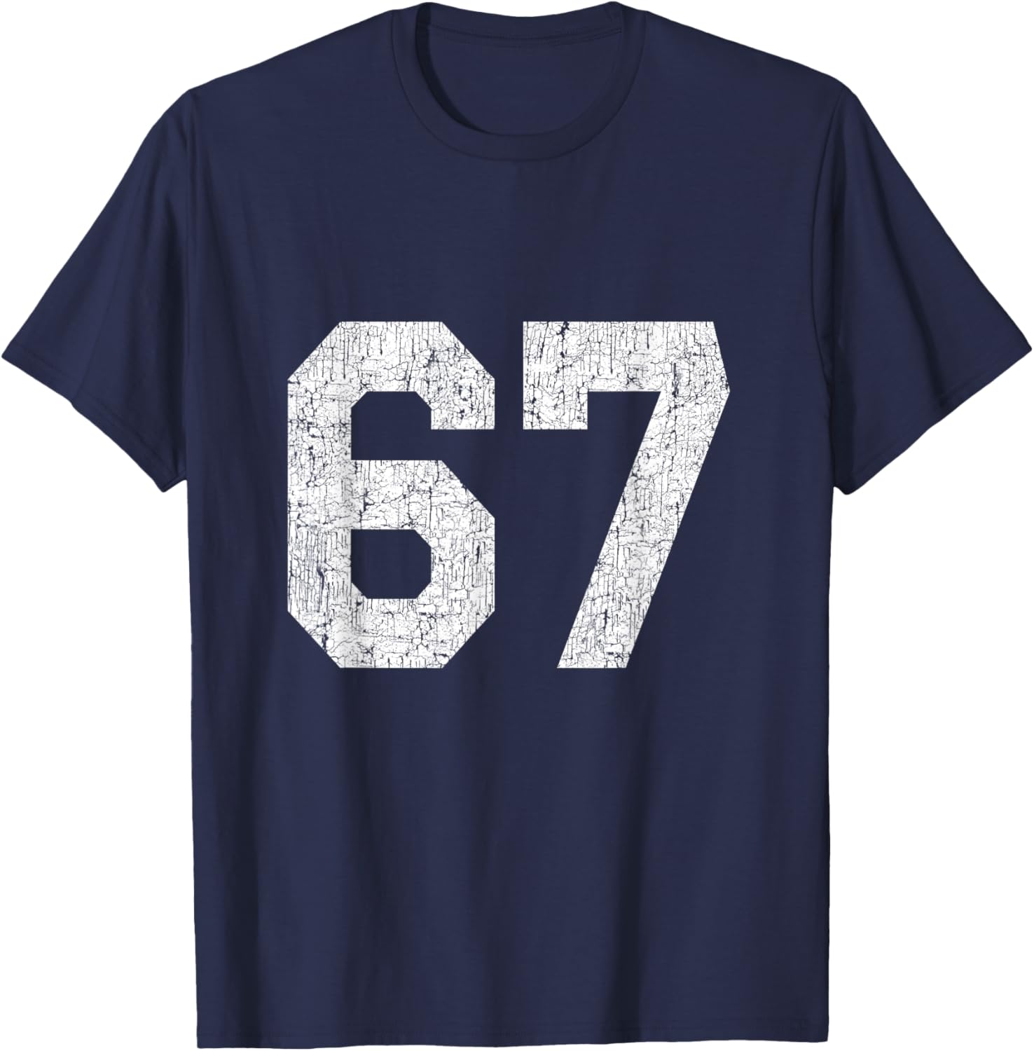 #67 Jersey Uniform Varsity Sports Number, 67th Birthday T-Shirt - T-Shirt | Navy