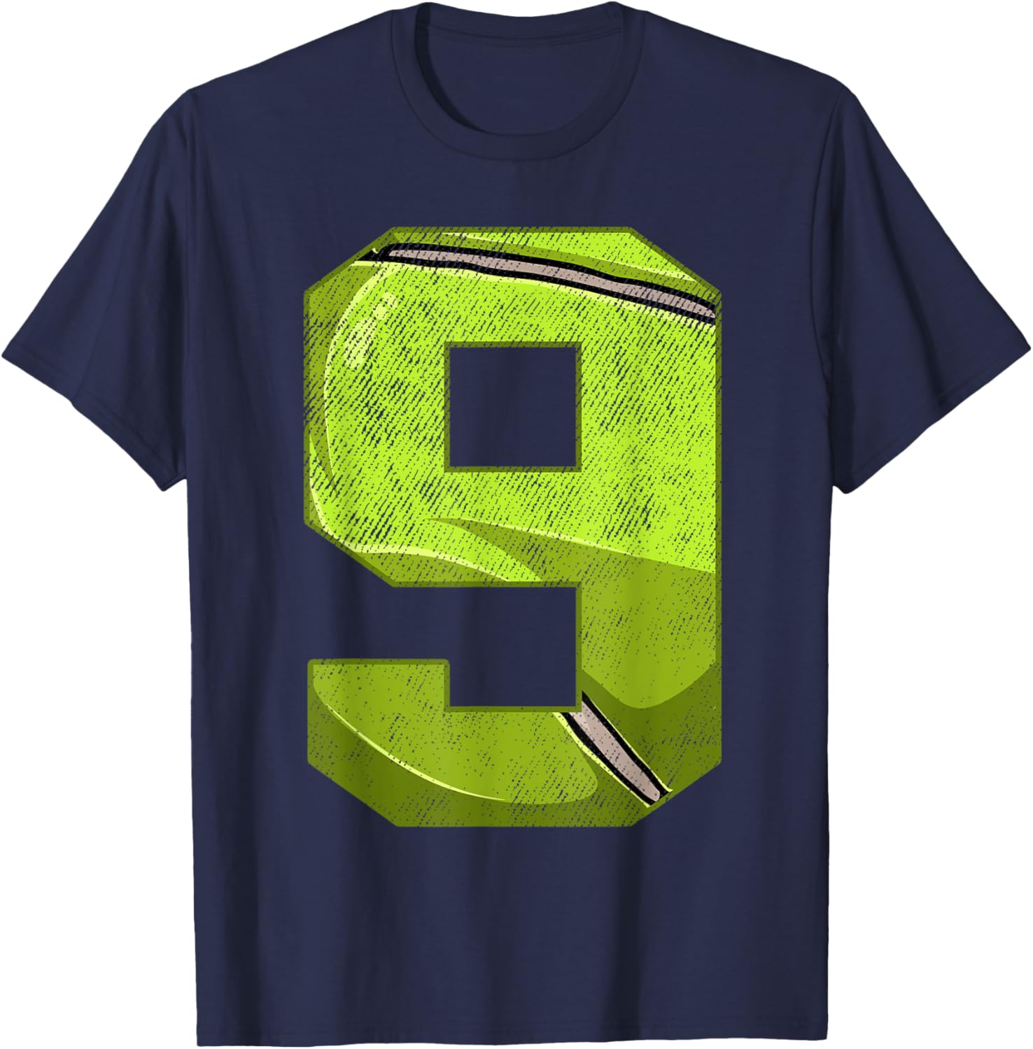 9th Birthday Party Nine 9 Year Old Tennis Bday Boy Girl T-Shirt - T-Shirt | Navy
