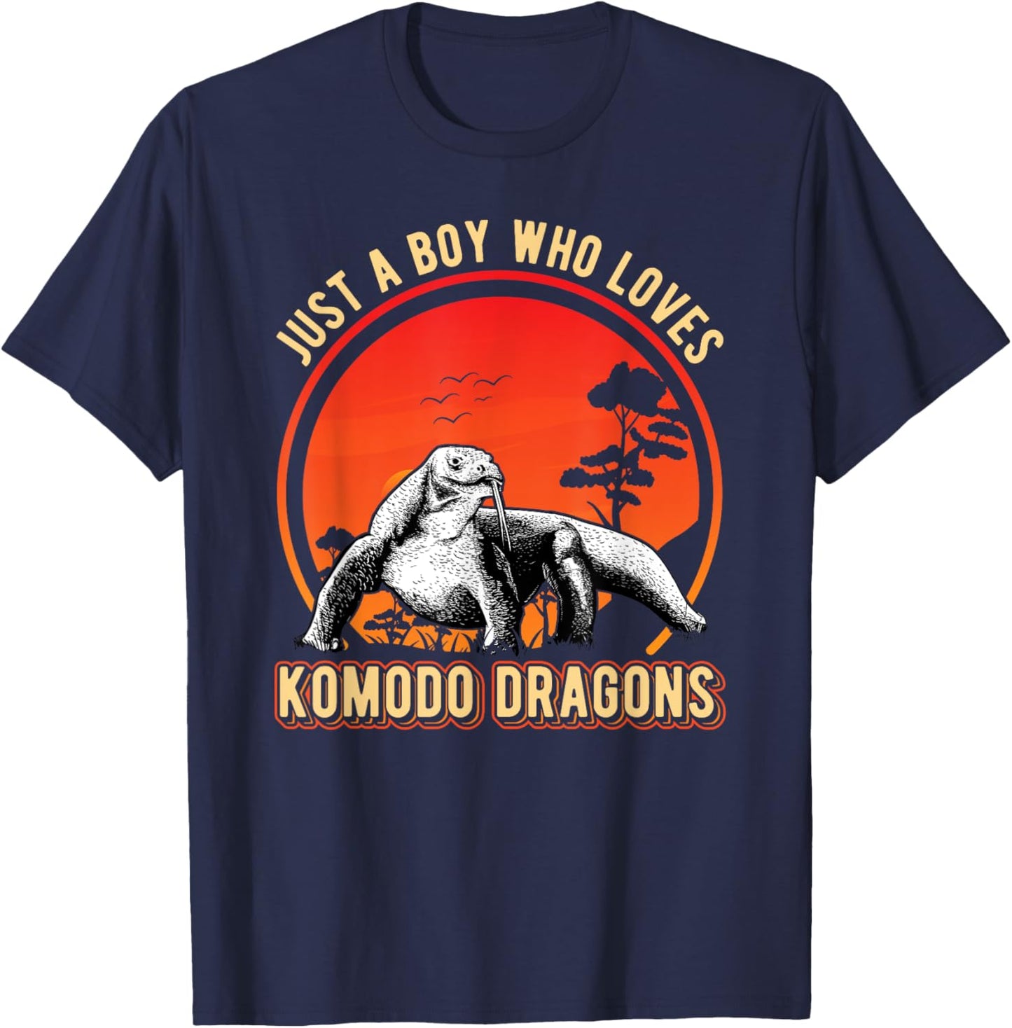 Just a Boy who loves Komodo Dragons Komodo Dragons T-Shirt - T-Shirt | Navy