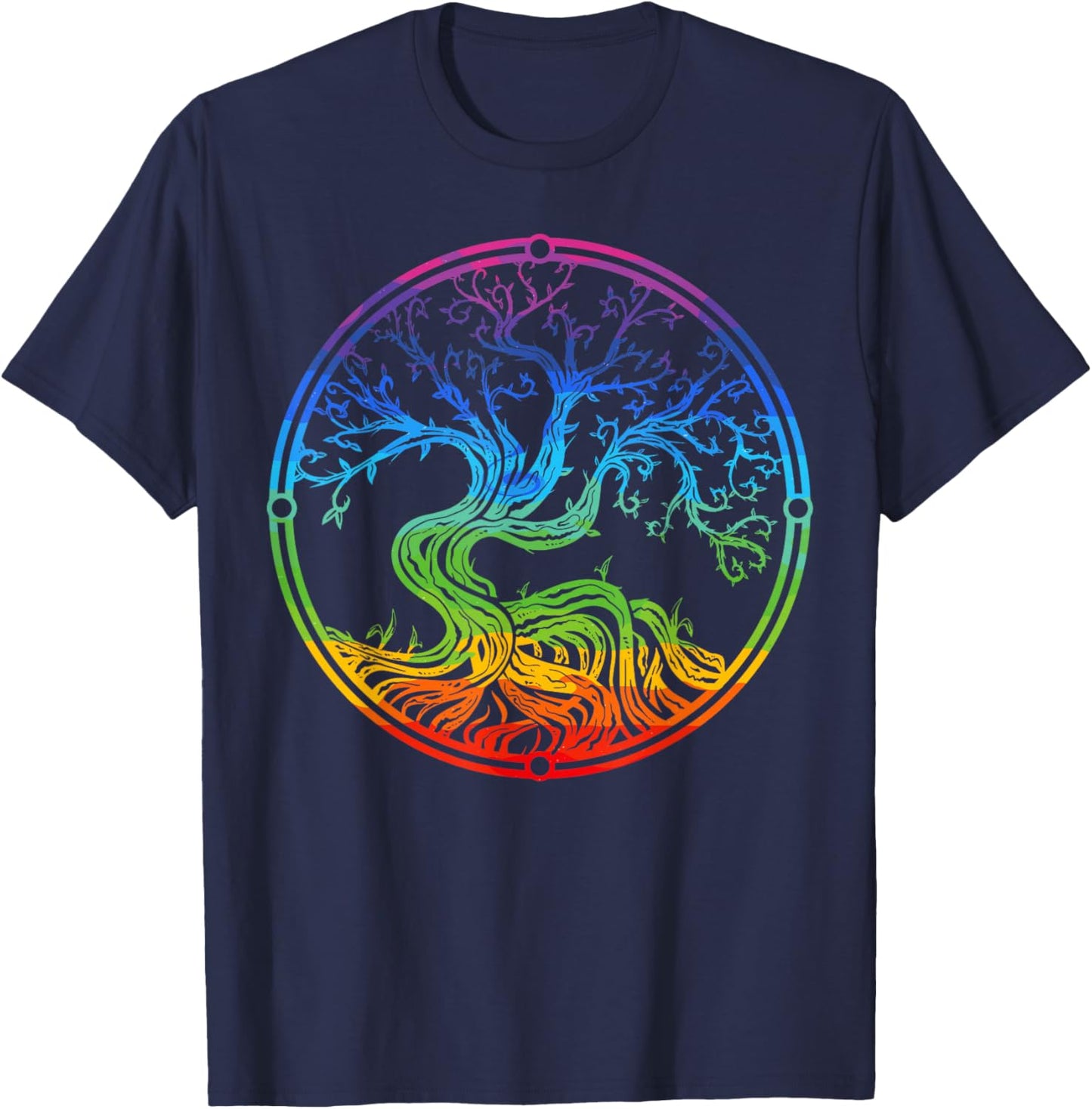 Tree Yggdrasil Viking Celtic Norse Life Symbol T-Shirt - T-Shirt | Navy