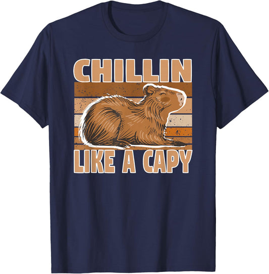 Chillin Like a Capy - Water Pig Capy Pet Capivara T-Shirt - T-Shirt | Navy