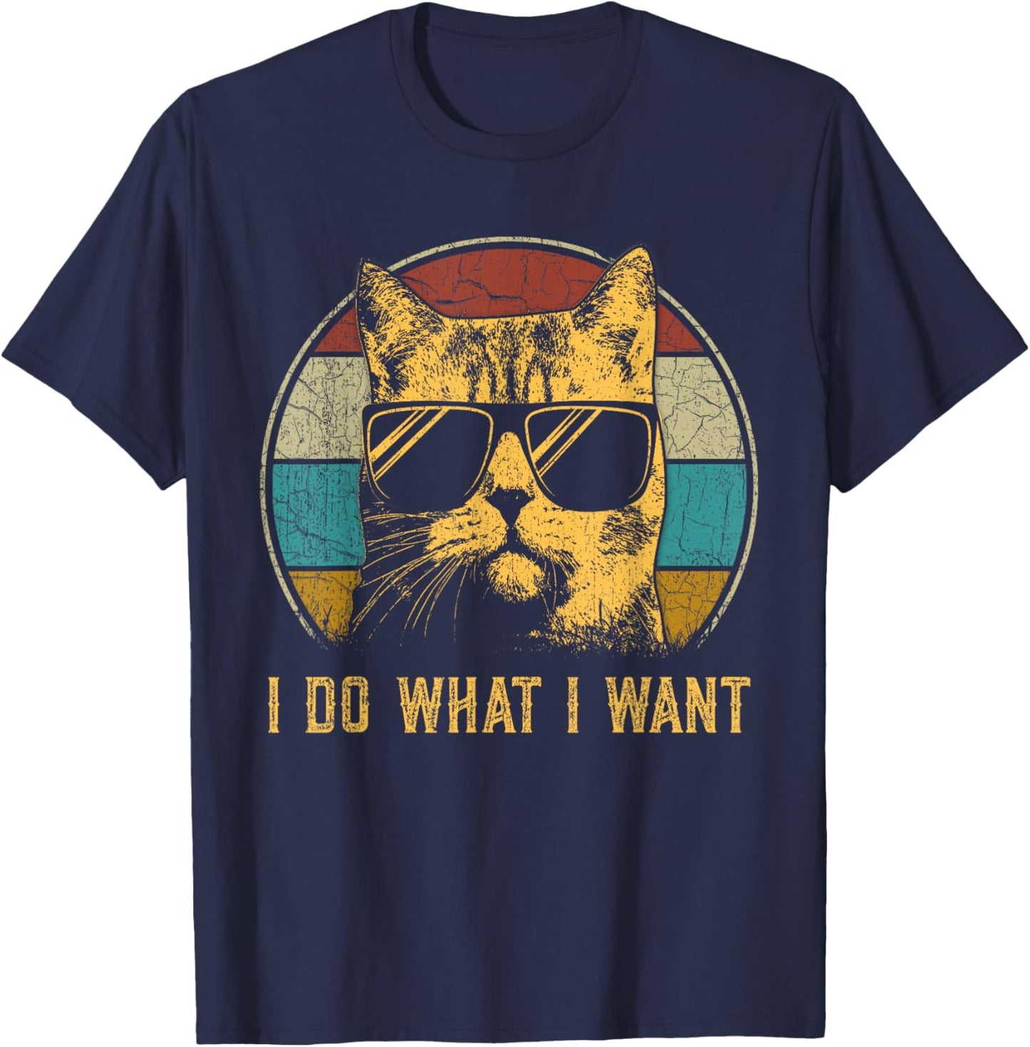 Cat themed men funny I do what I want cat T-Shirt - T-Shirt | Navy